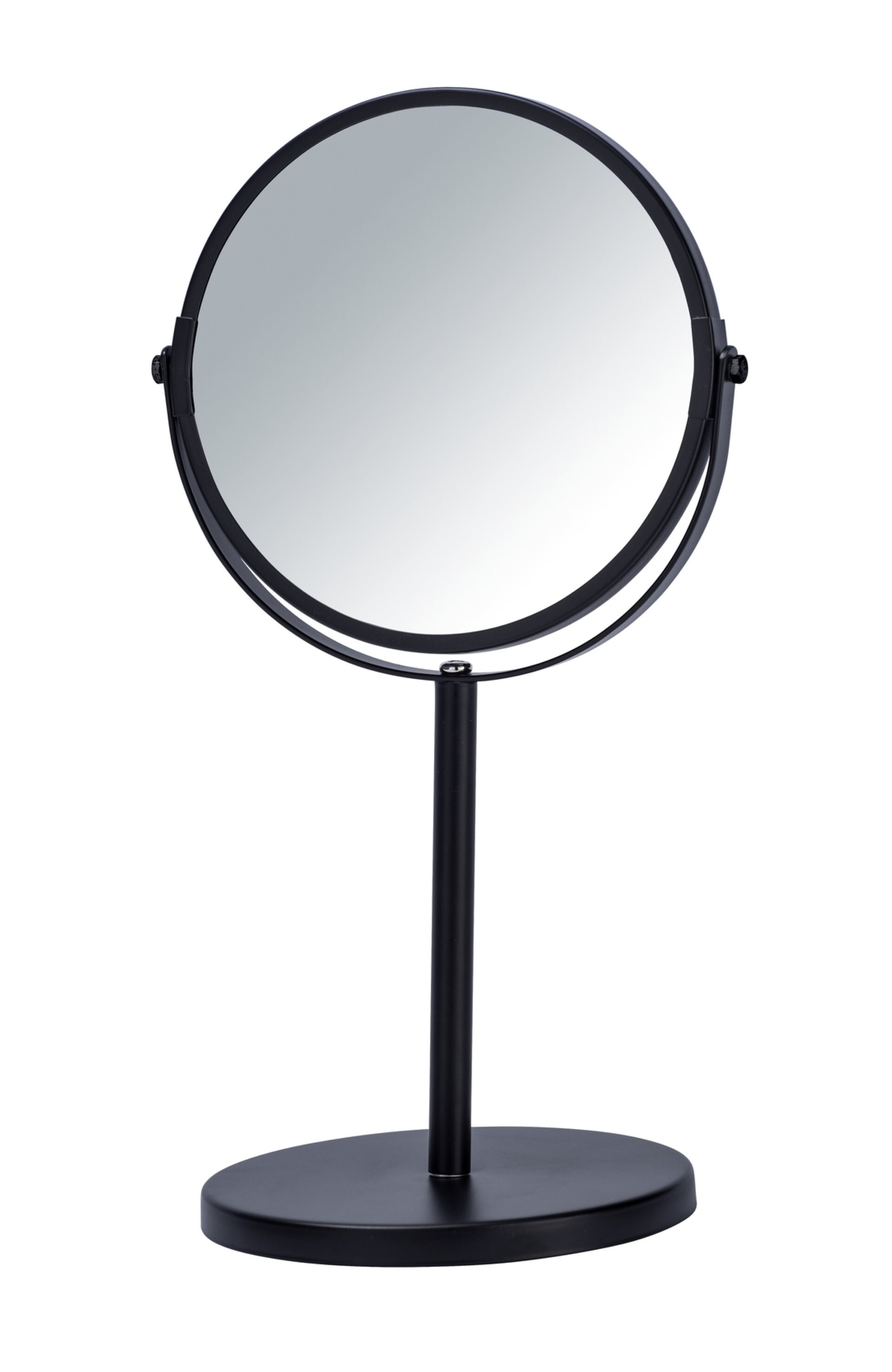 WENKO ASSISI Kosmetikspiegel Ø 17 cm, Schwarz, stehend