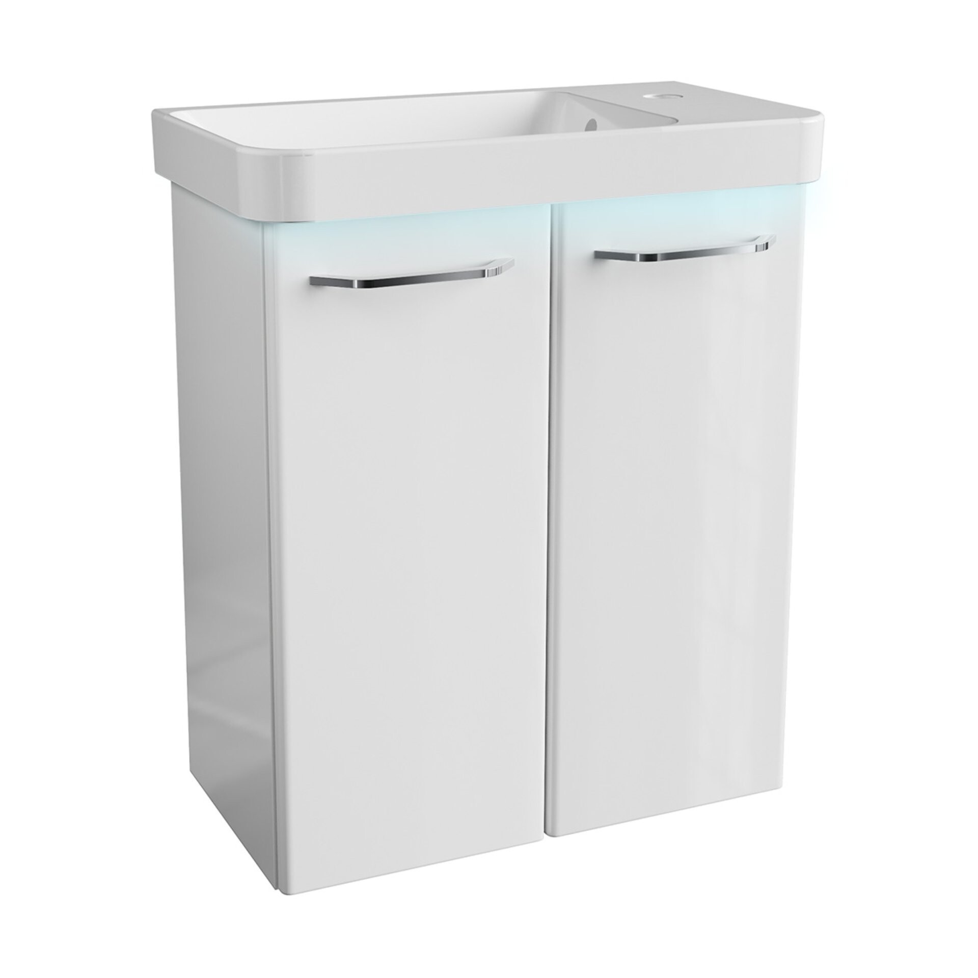 Fackelmann MILANO Gäste-WC Set 3-teilig, 55 cm breit, Weiß, Keramik Fackelmann MILANO Gäste-WC Set 3-teilig, 55 cm breit, Weiß, Keramik