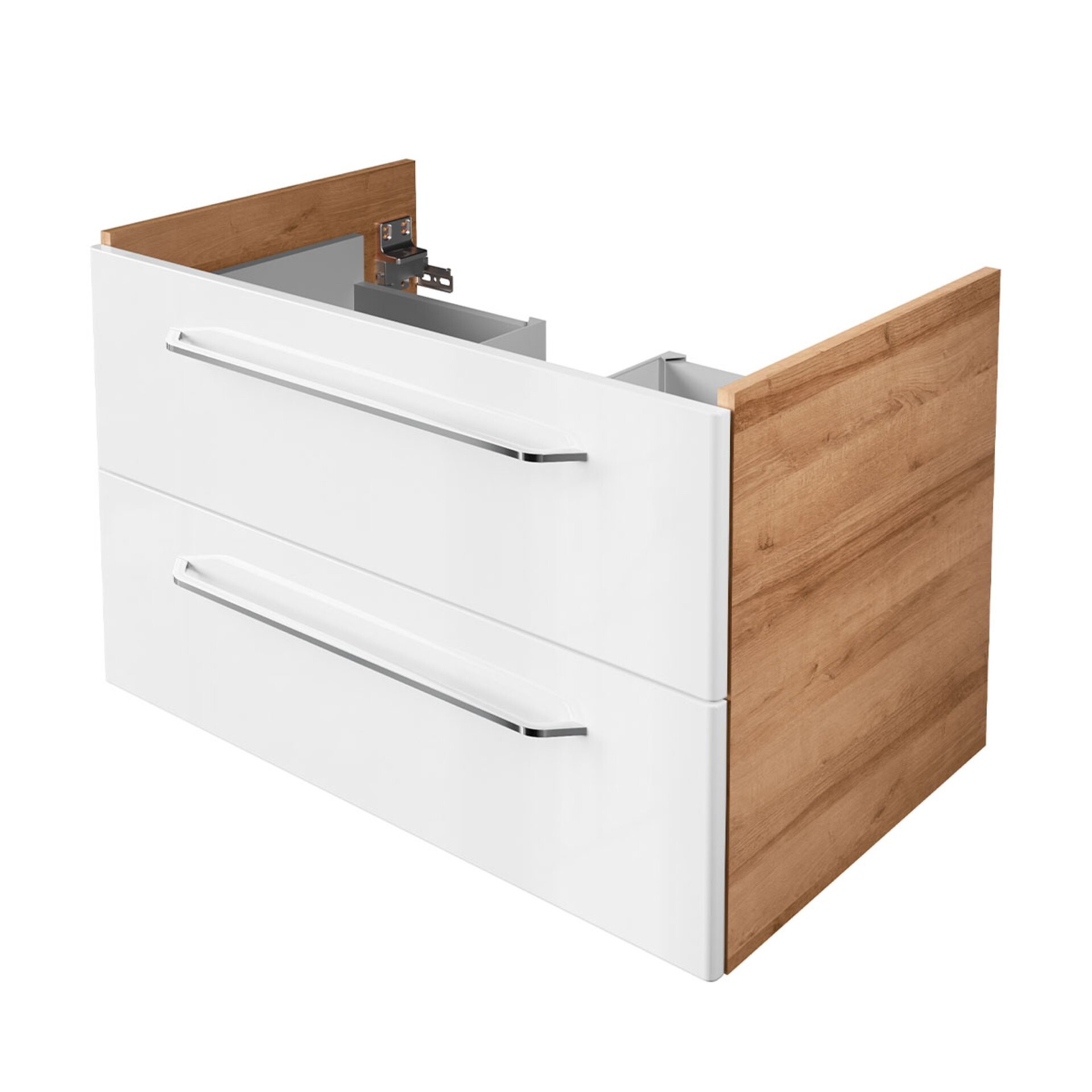 Fackelmann MILANO Waschbeckenunterschrank 80 cm, Braun hell/Weiß Fackelmann MILANO Waschbeckenunterschrank 80 cm, Braun hell/Weiß