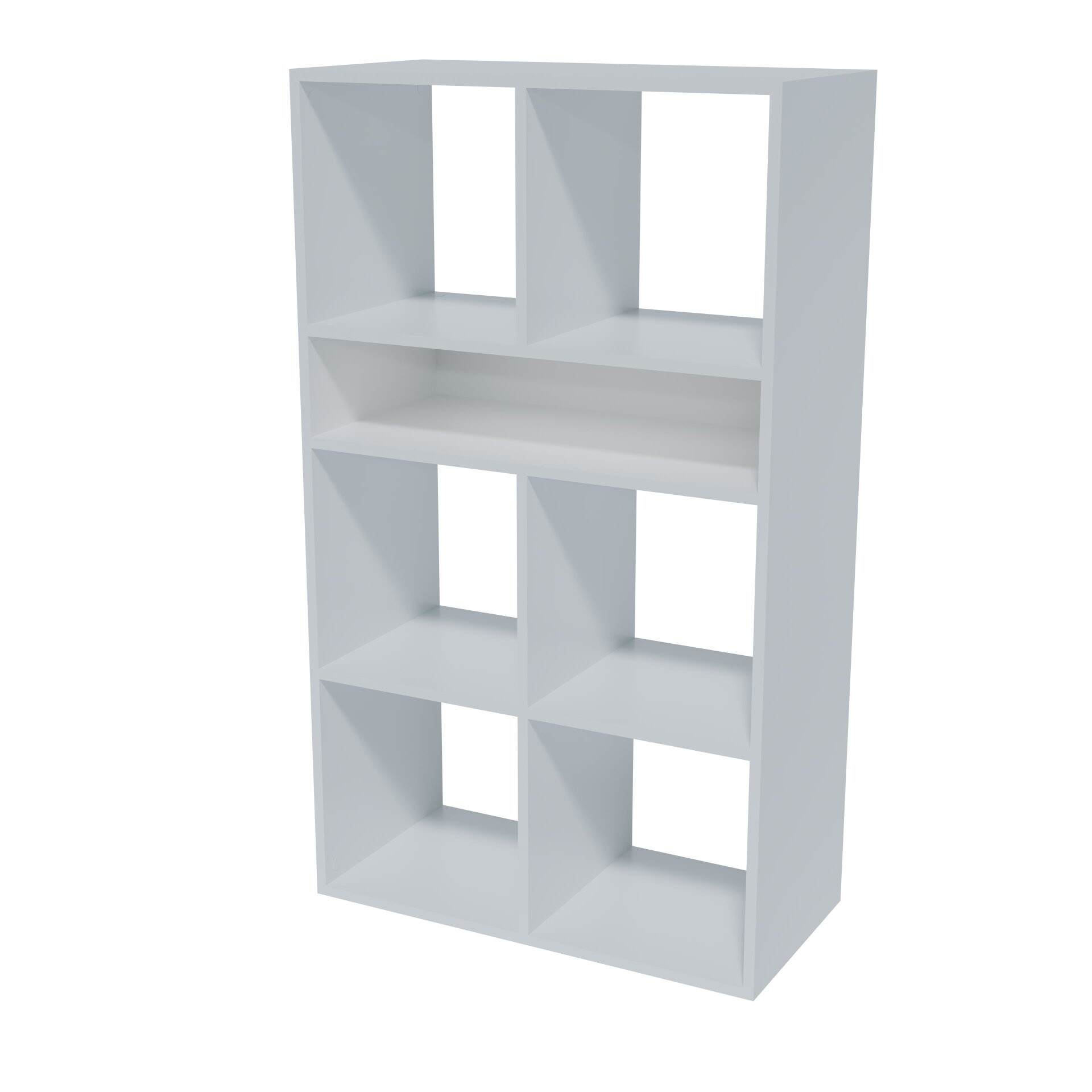 BADEDU WARD Regal 72 cm breit, Weiß, 7 Fächer