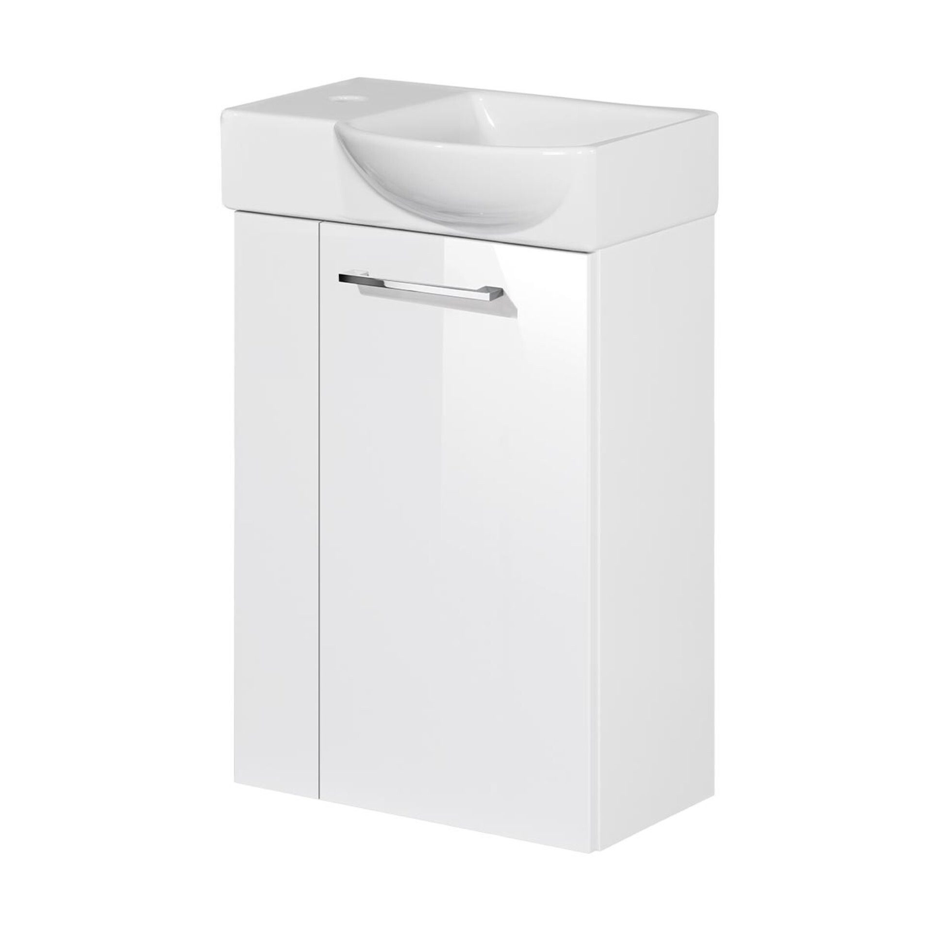 Fackelmann SBC SCENO Gäste WC Set 2-teilig 45 cm, Weiß, rechts, Keramik Fackelmann SBC SCENO Gäste WC Set 2-teilig 45 cm, Weiß, rechts, Keramik