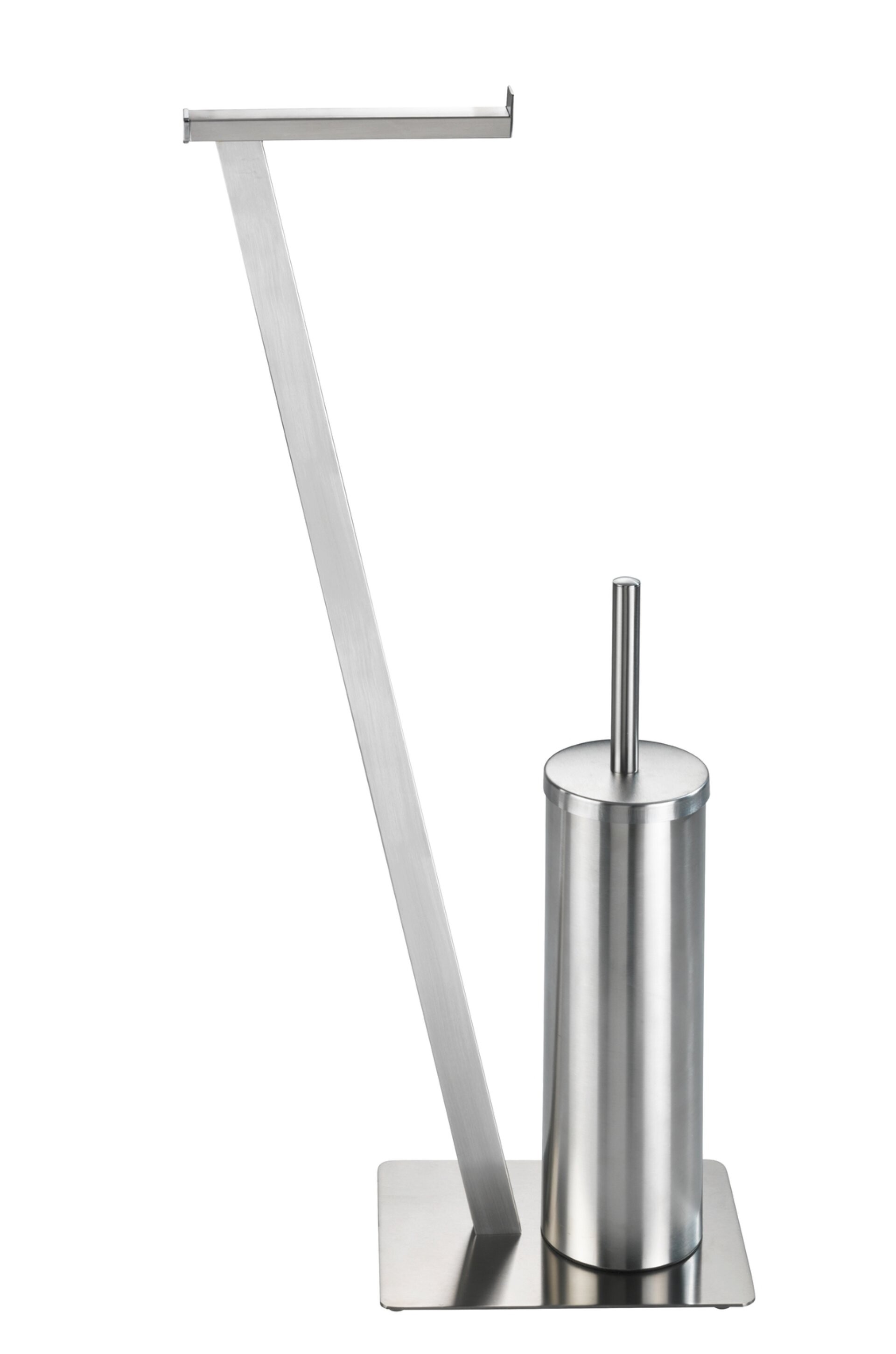 WENKO LIRIO Toilettenpapierhalter, Chrom, mit WC-Garnitur, Edelstahl matt