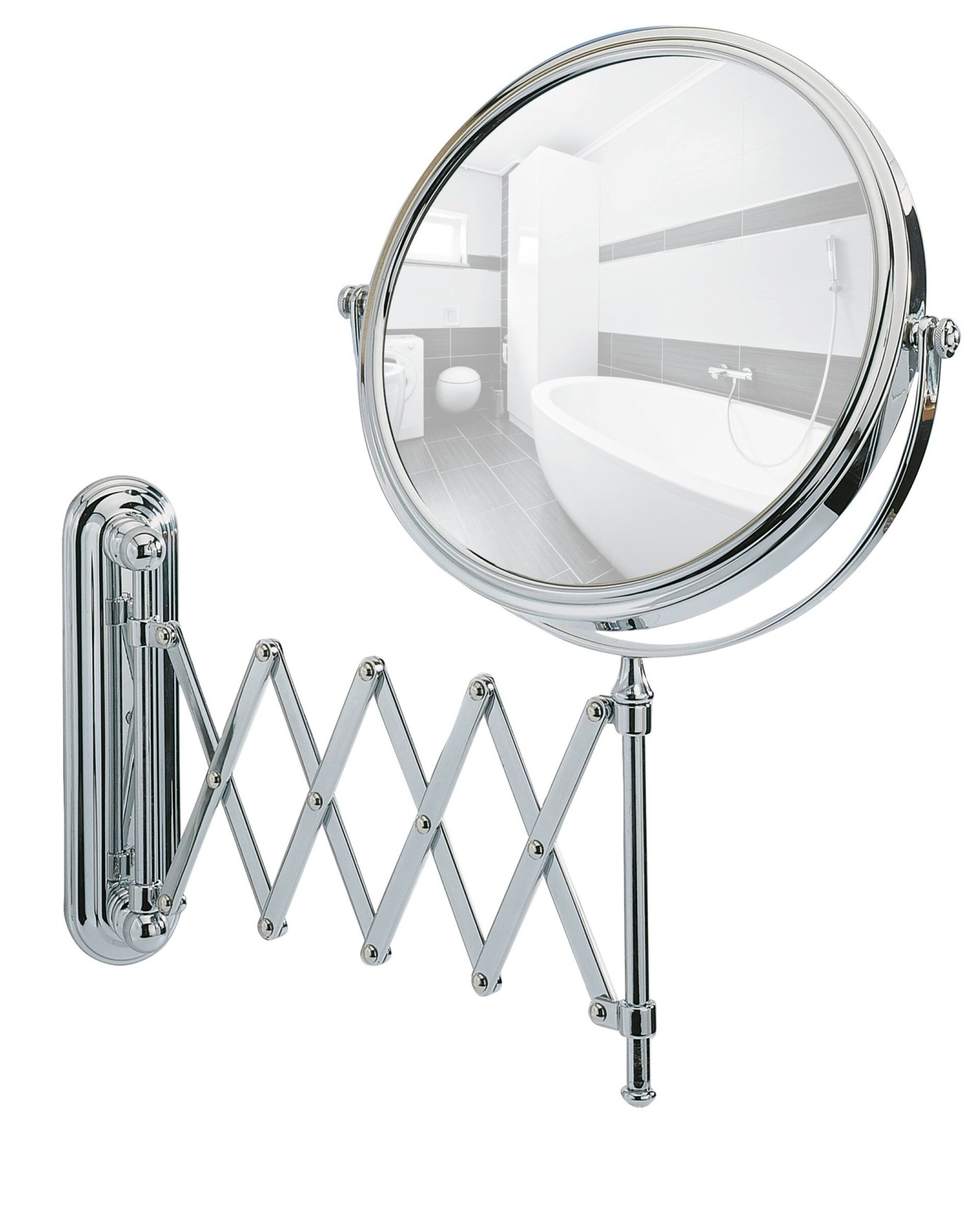 WENKO DELUXE Kosmetikspiegel, Chrom glänzend, 5-fach Vergrößerung, ausziehbar WENKO DELUXE Kosmetikspiegel, Chrom glänzend, 5-fach Vergrößerung, ausziehbar