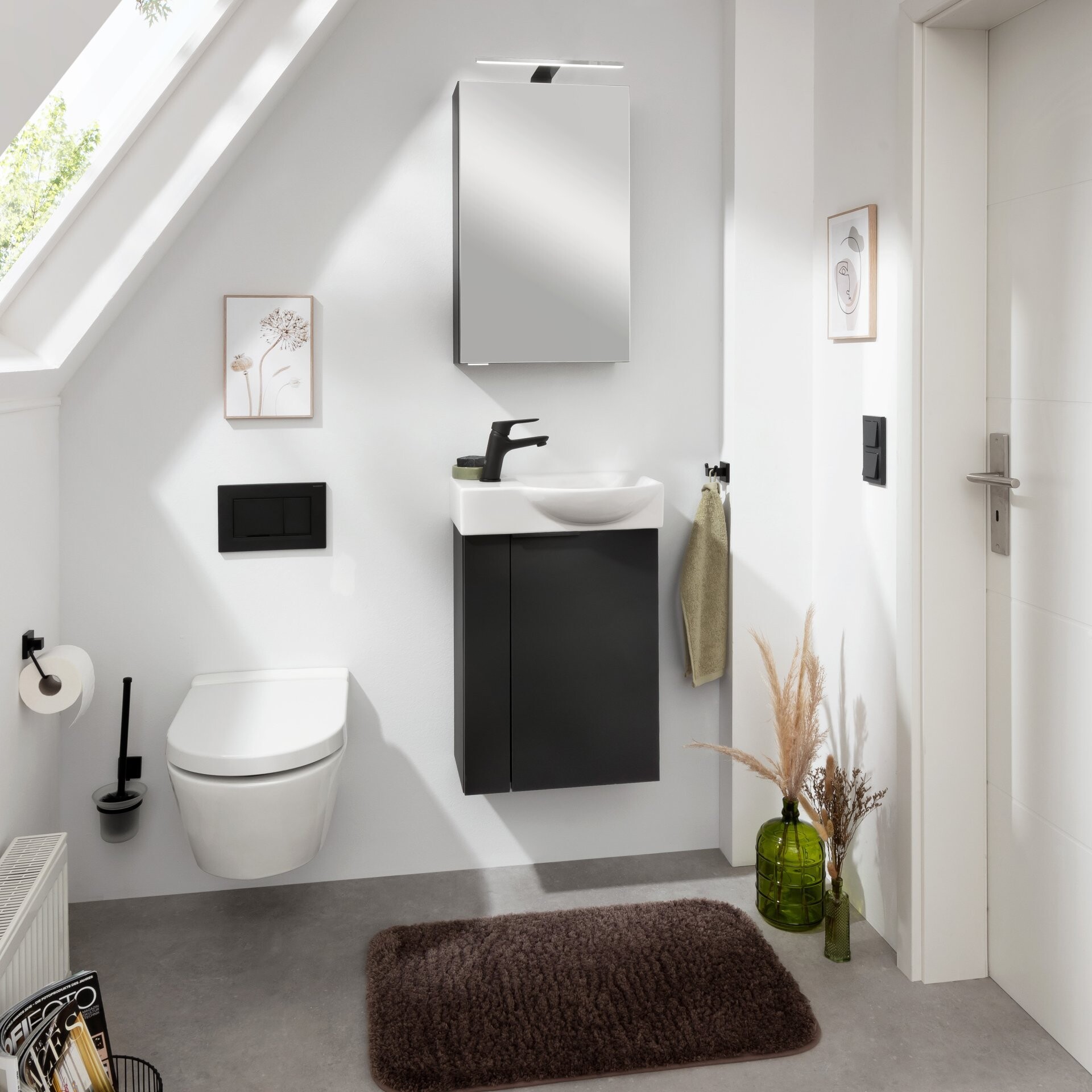 Fackelmann SBC B.PARIS Waschbeckenunterschrank 45 cm, Schwarz matt, rechts Fackelmann SBC B.PARIS Waschbeckenunterschrank 45 cm, Schwarz matt, rechts