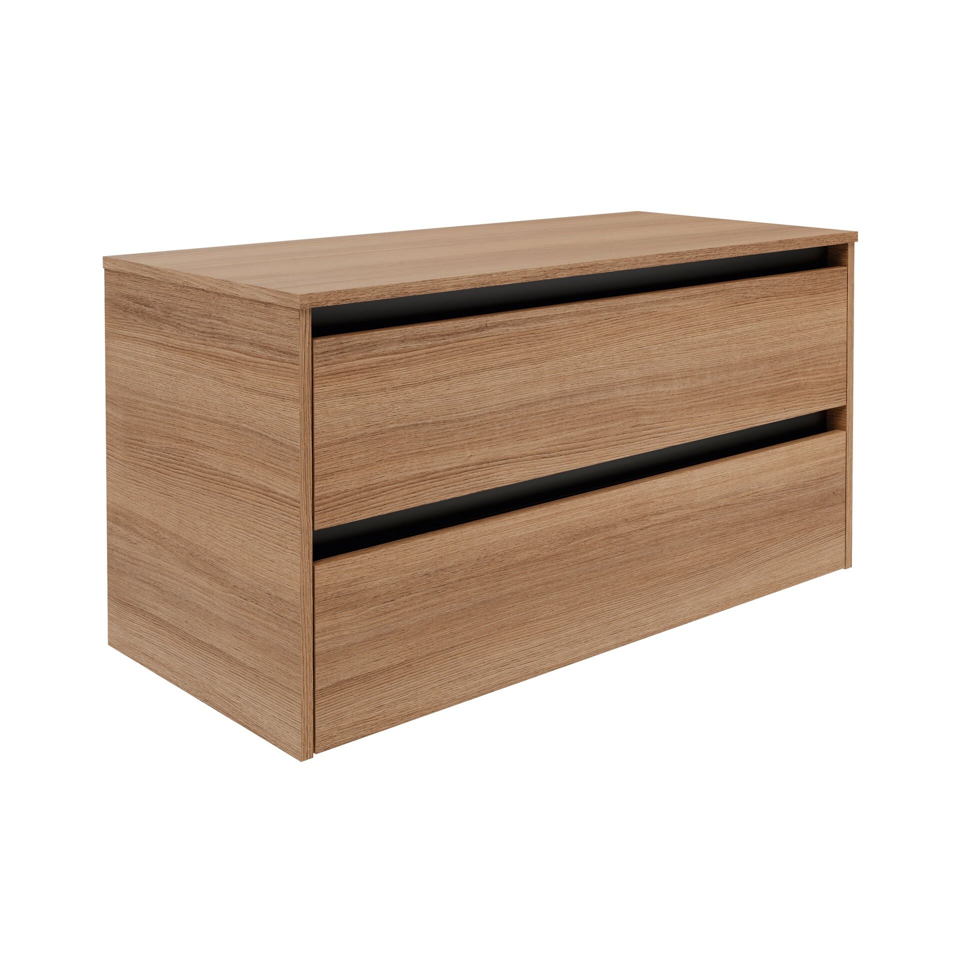 FACKELMANN VITA Waschbeckenunterschrank 100 cm breit, Braun hell, mit schwarzen Blenden FACKELMANN VITA Waschbeckenunterschrank 100 cm breit, Braun hell, mit schwarzen Blenden