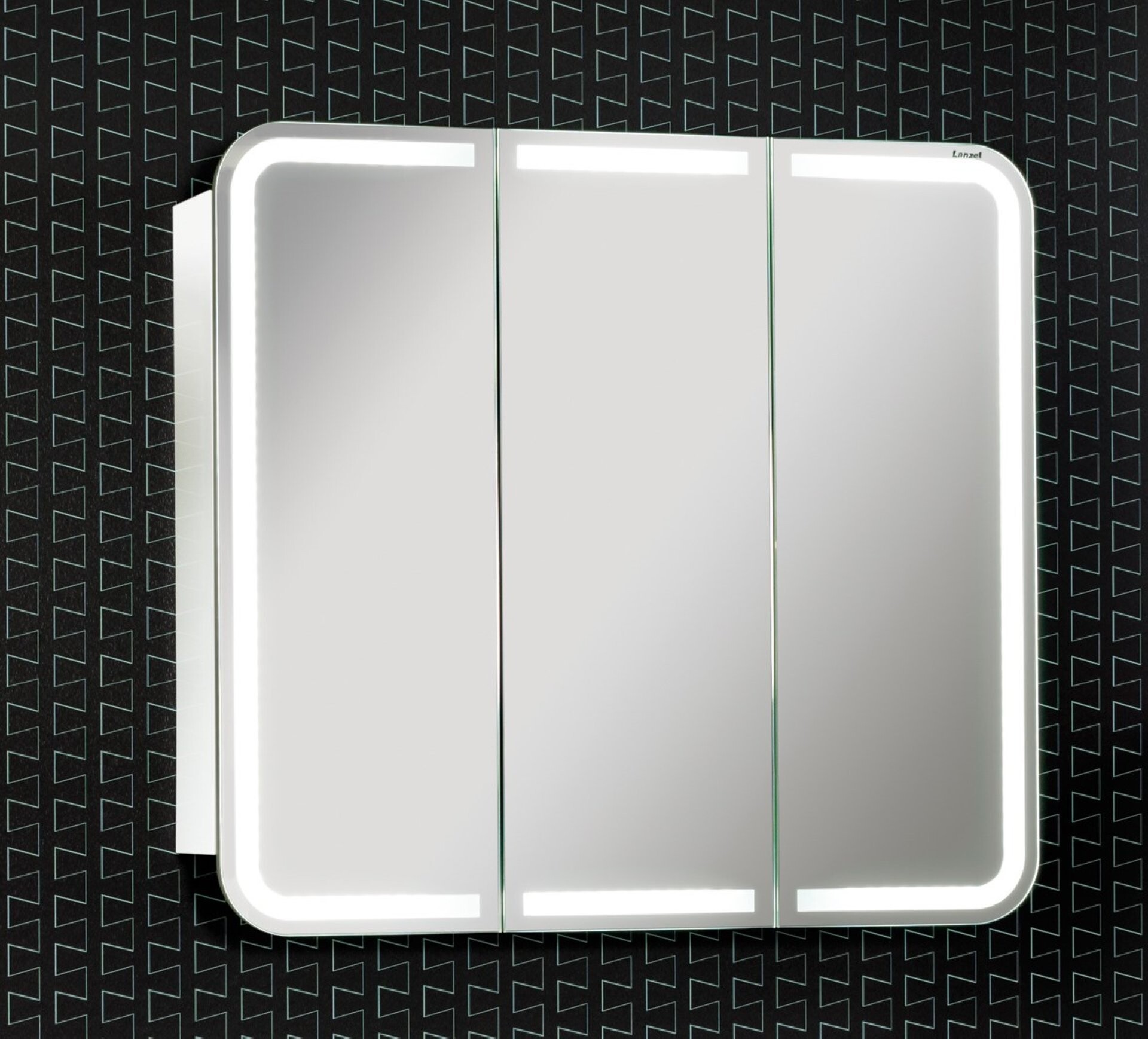Lanzet M9 Spiegelschrank 80 cm mit umlaufender LED-Beleuchtung, Weiß Lanzet M9 Spiegelschrank 80 cm mit umlaufender LED-Beleuchtung, Weiß