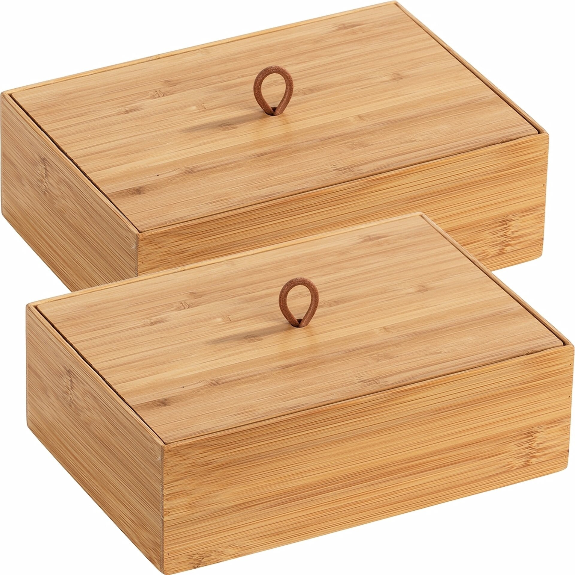 WENKO TERRA Aufbewahrungsbox 2er Set, Braun, Bambus, mit Deckel WENKO TERRA Aufbewahrungsbox 2er Set, Braun, Bambus, mit Deckel