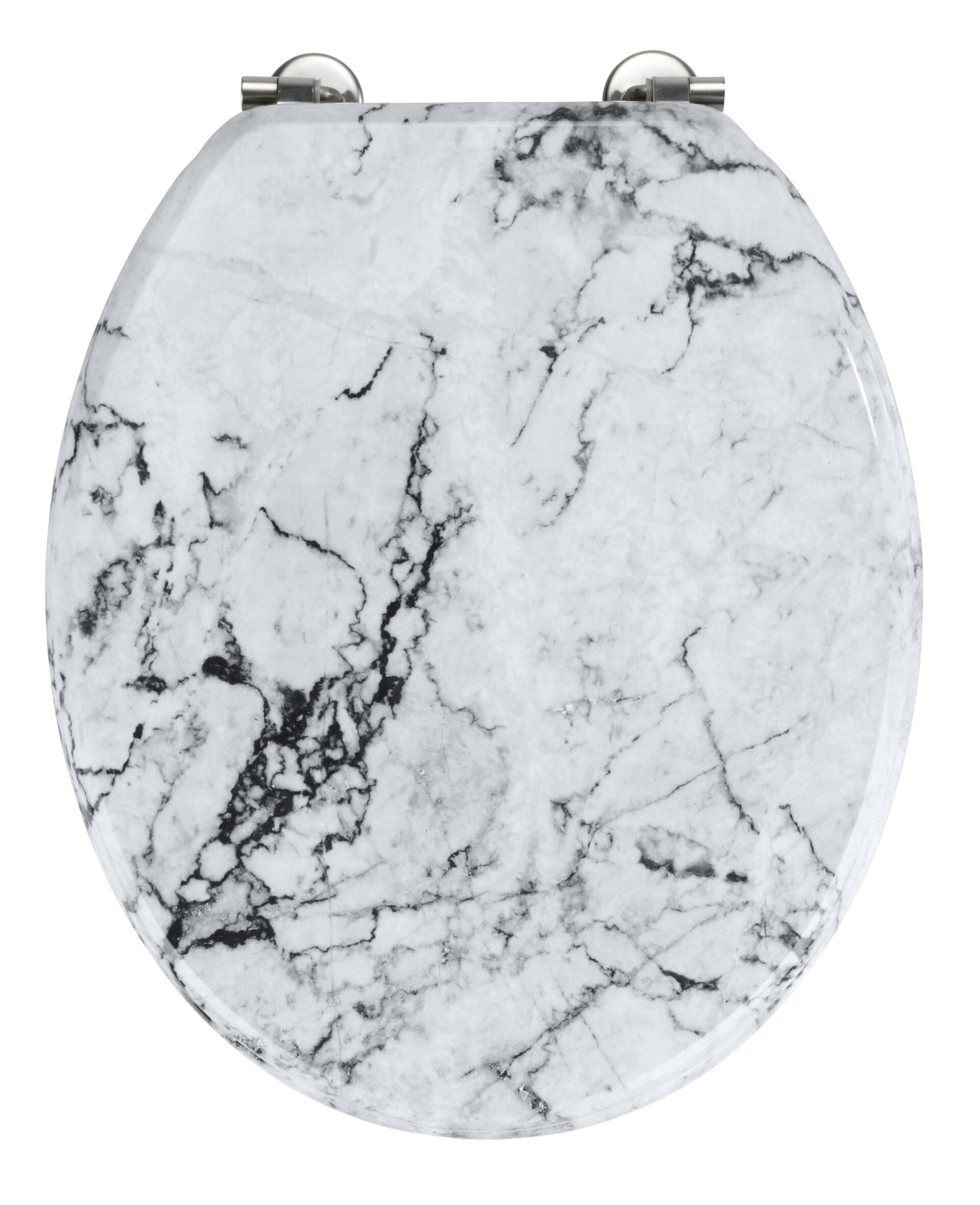 WENKO ONYX WC-Sitz, Weiß/Grau, MDF