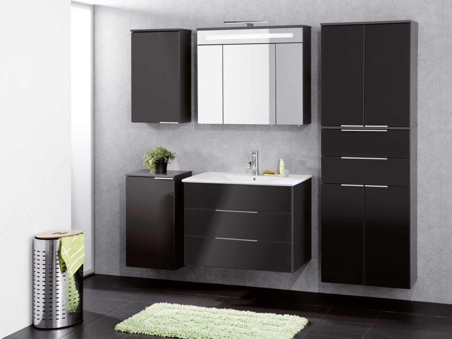 Fackelmann KARA LED Spiegelschrank 80 cm, Anthrazit Fackelmann KARA LED Spiegelschrank 80 cm, Anthrazit