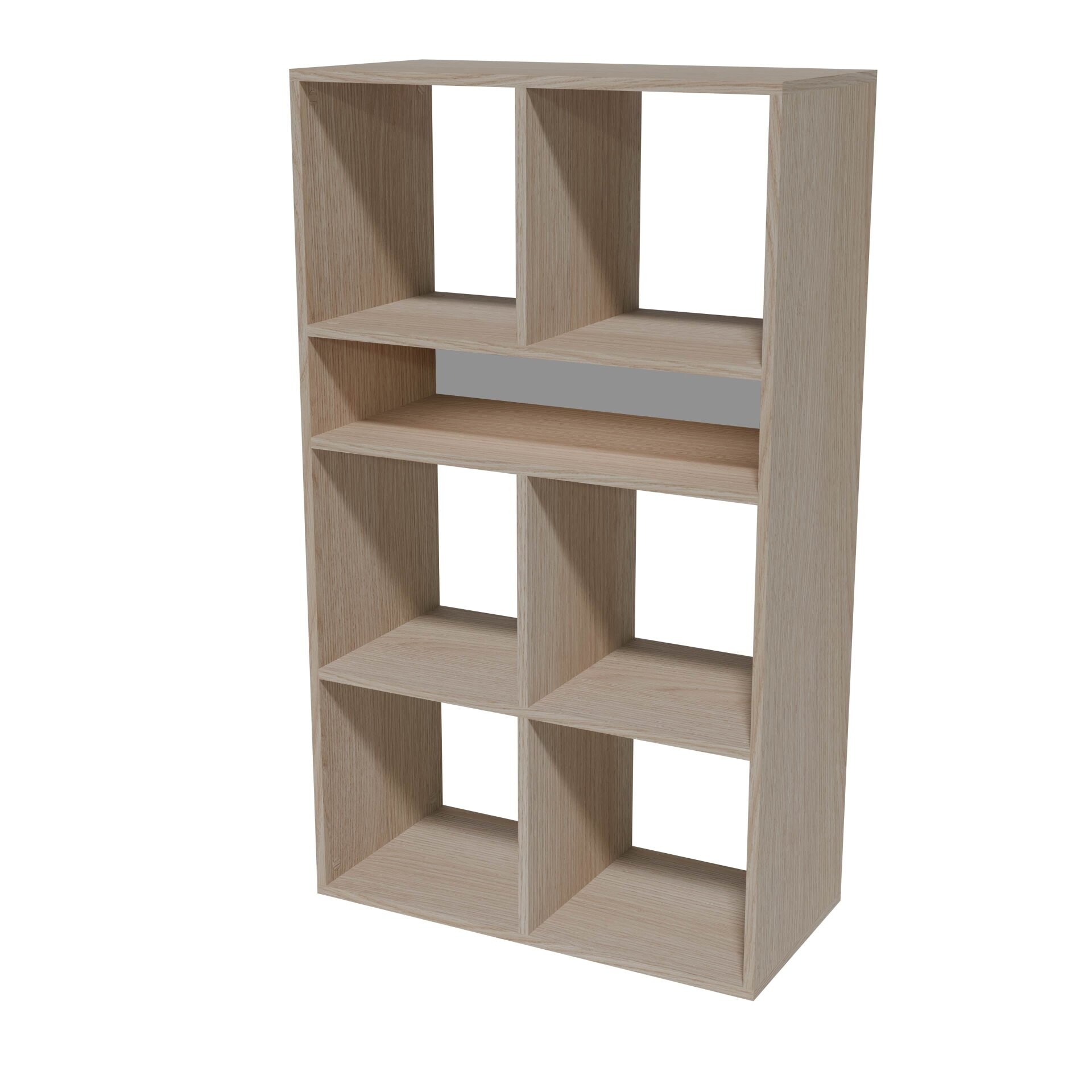 BADEDU WARD Regal 72 cm breit, Braun, 7 Fächer