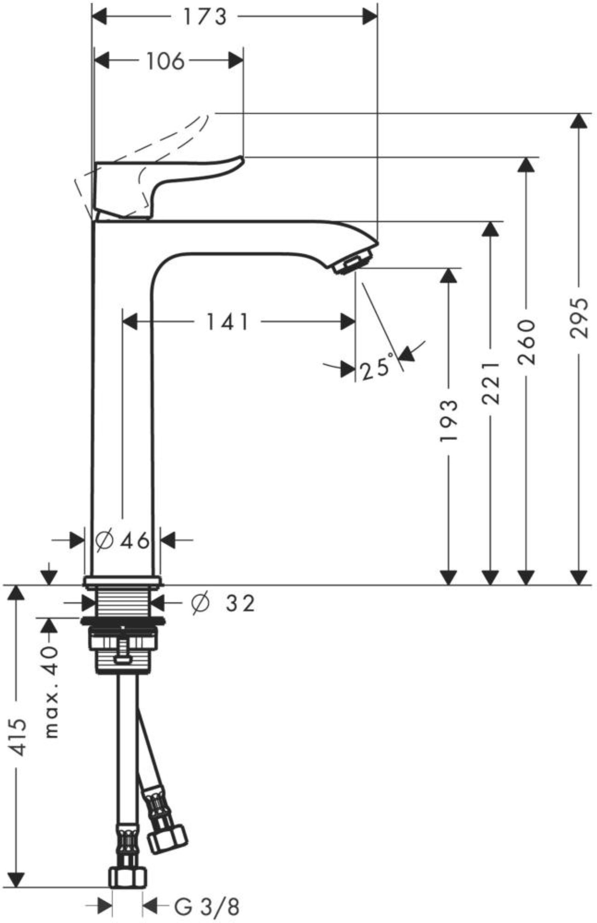 HANSGROHE METRIS 200 Waschtischarmatur, Chrom, ohne Ablaufgarnitur