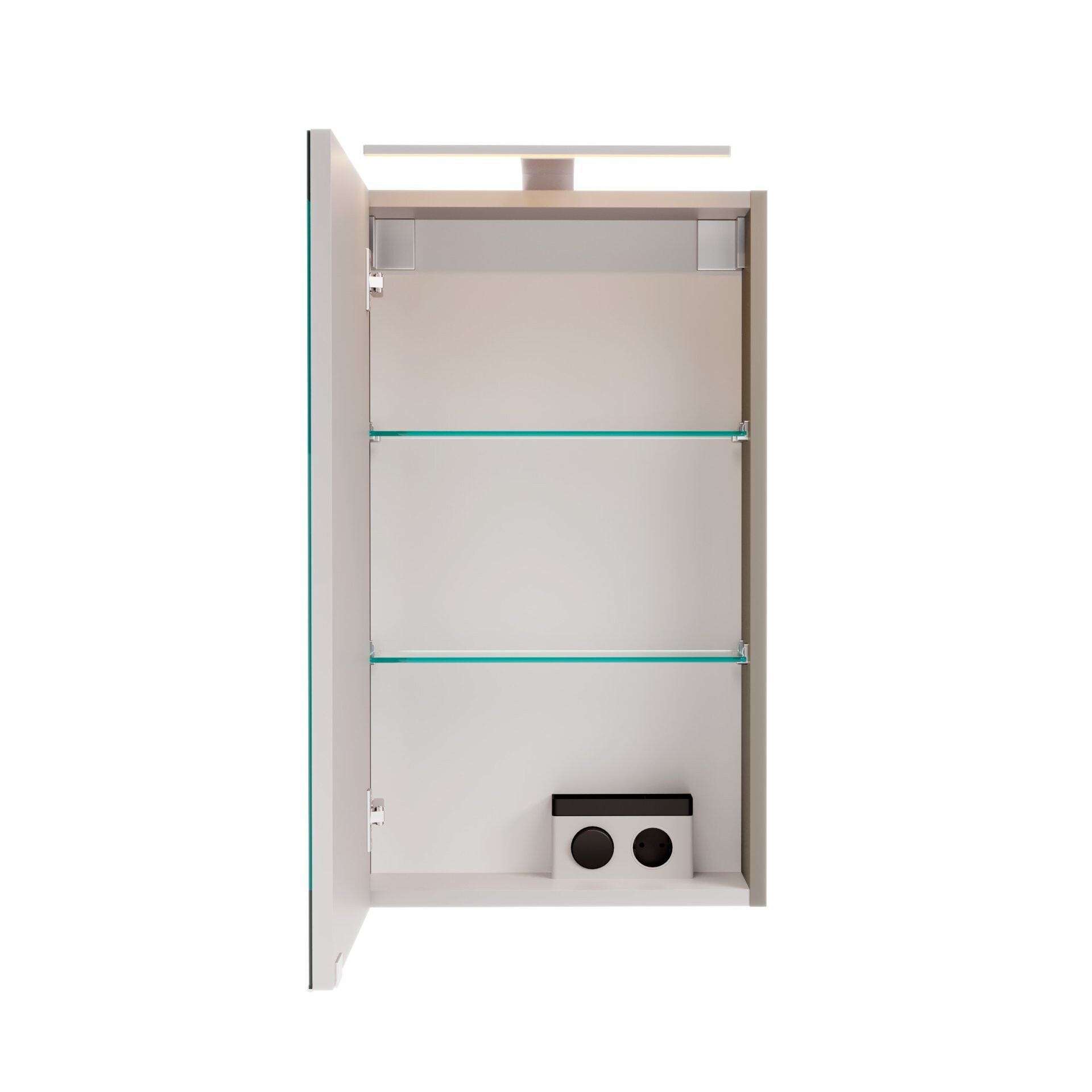 Fackelmann SBC B.PARIS Gäste-WC Spiegelschrank 40 cm, Grau, links