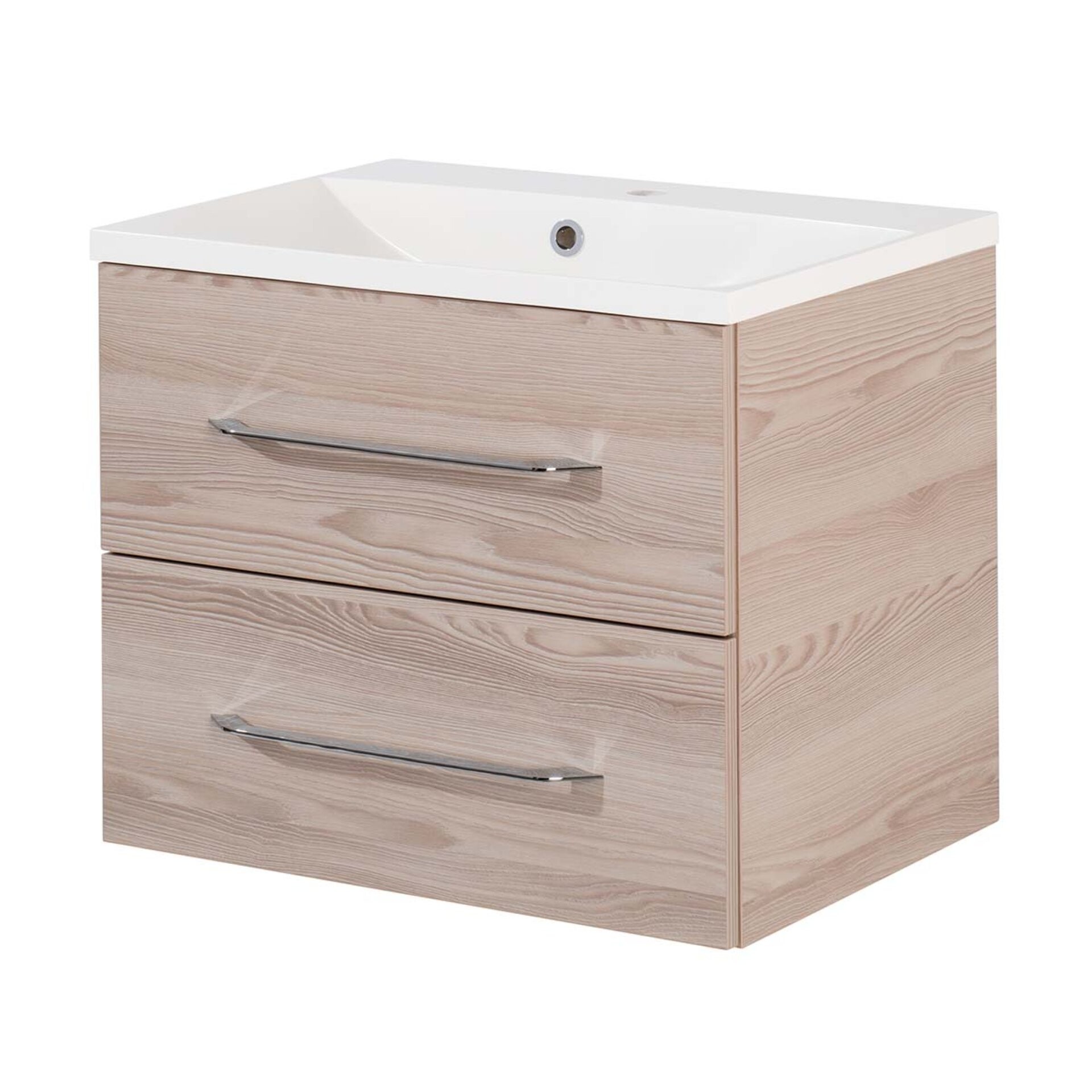 Fackelmann B.CLEVER Waschtisch 2-teilig, Gussmarmor 60 cm, Braun hell Fackelmann B.CLEVER Waschtisch 2-teilig, Gussmarmor 60 cm, Braun hell