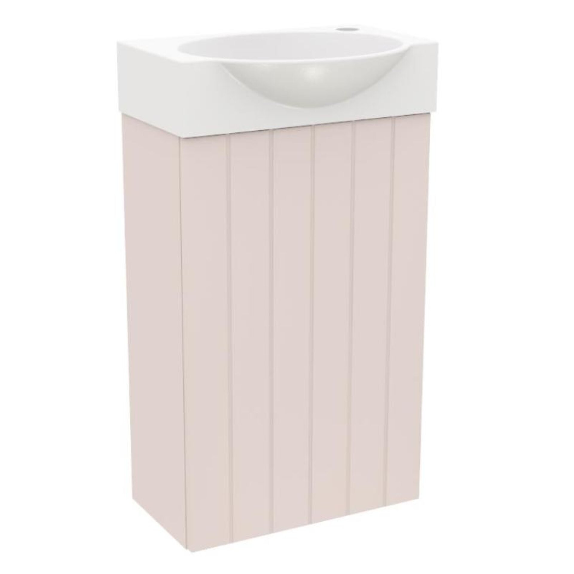 BADEDU IMPERO Gäste WC Waschtisch Set  40 cm breit, Rosa, Waschbecken Keramik Weiß