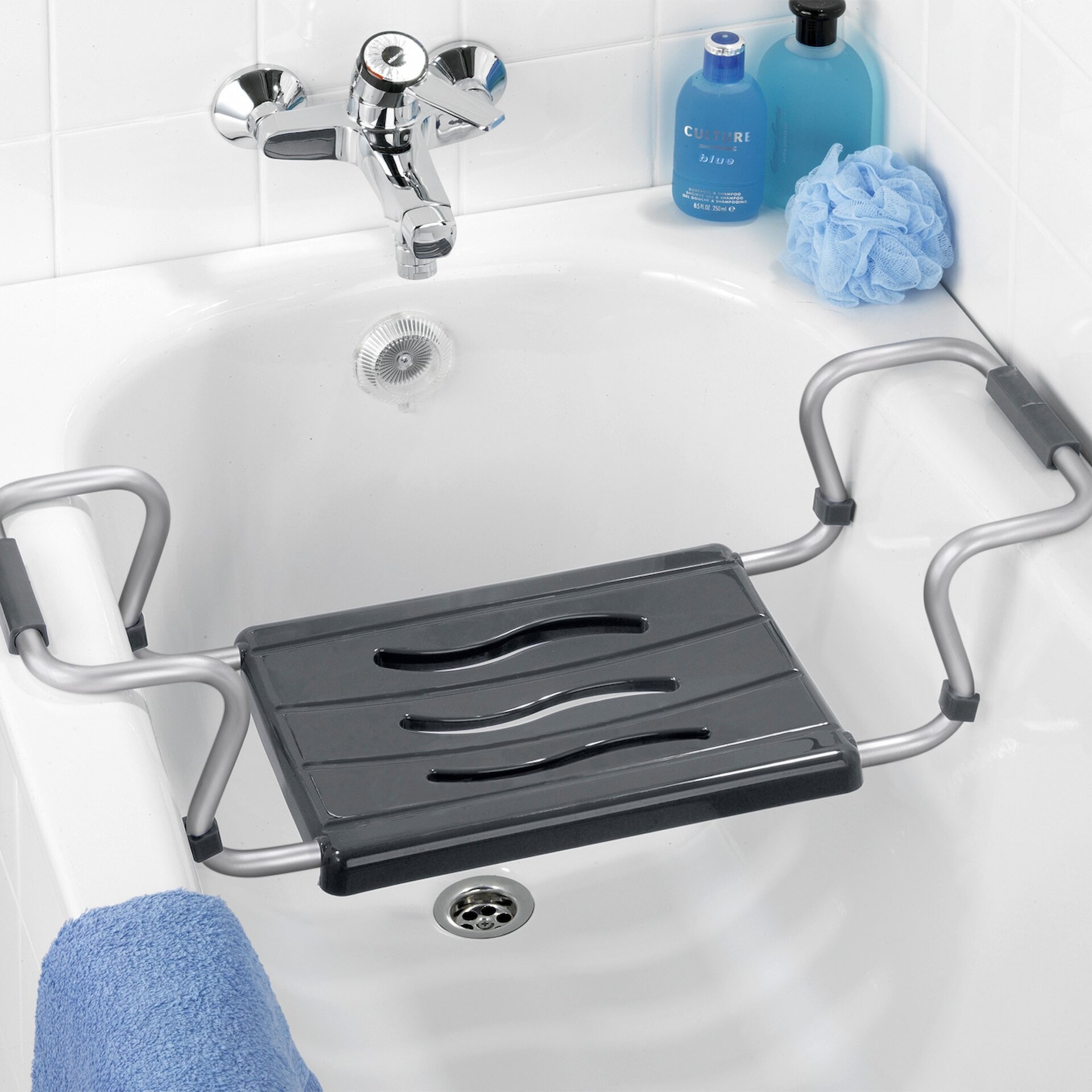 WENKO SECURA Badewannensitz, Silber, ausziehbar, 150 kg Tragkraft WENKO SECURA Badewannensitz, Silber, ausziehbar, 150 kg Tragkraft