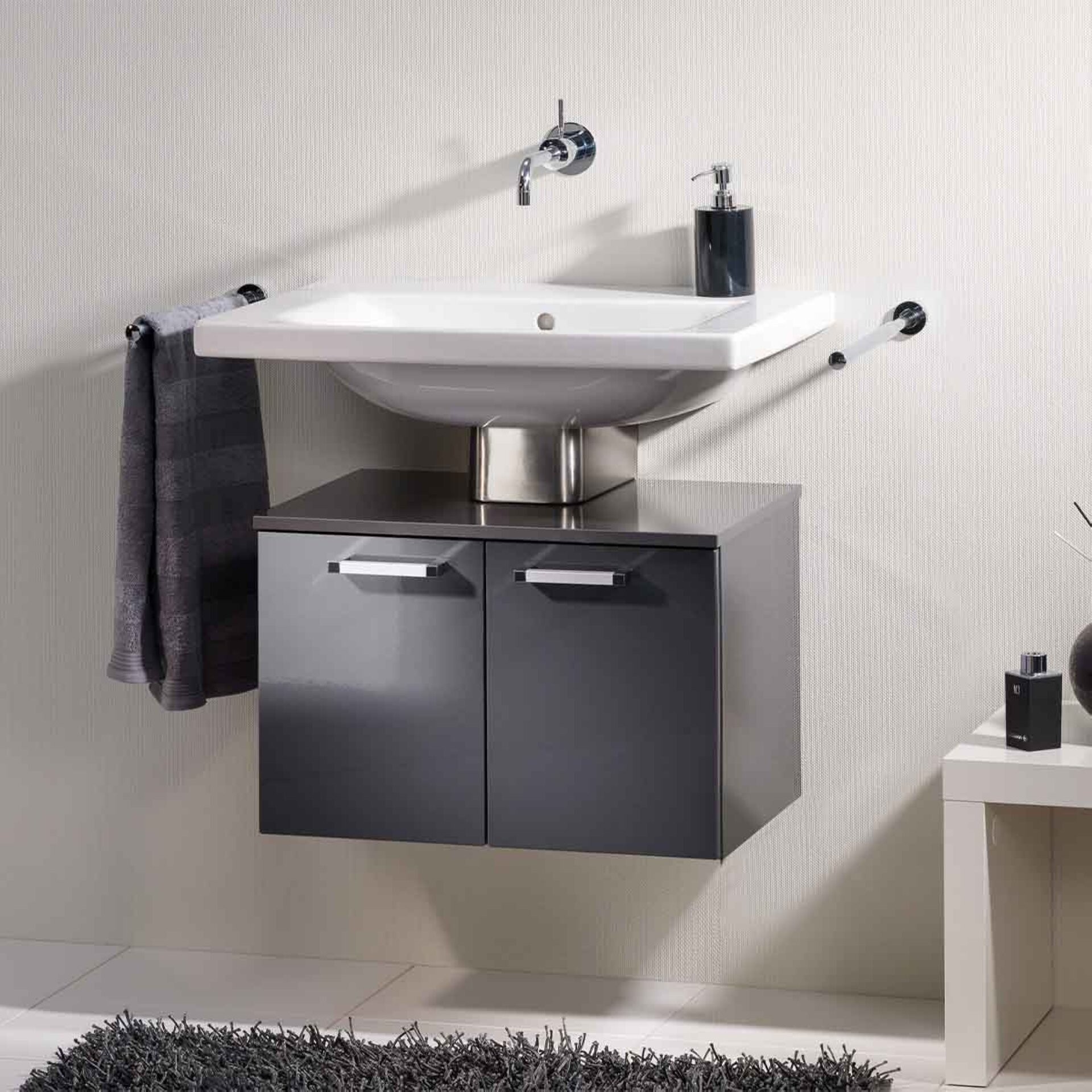 Siphonverkleidung Edelstahl für Waschtischunterschrank Siphonverkleidung Edelstahl für Waschtischunterschrank