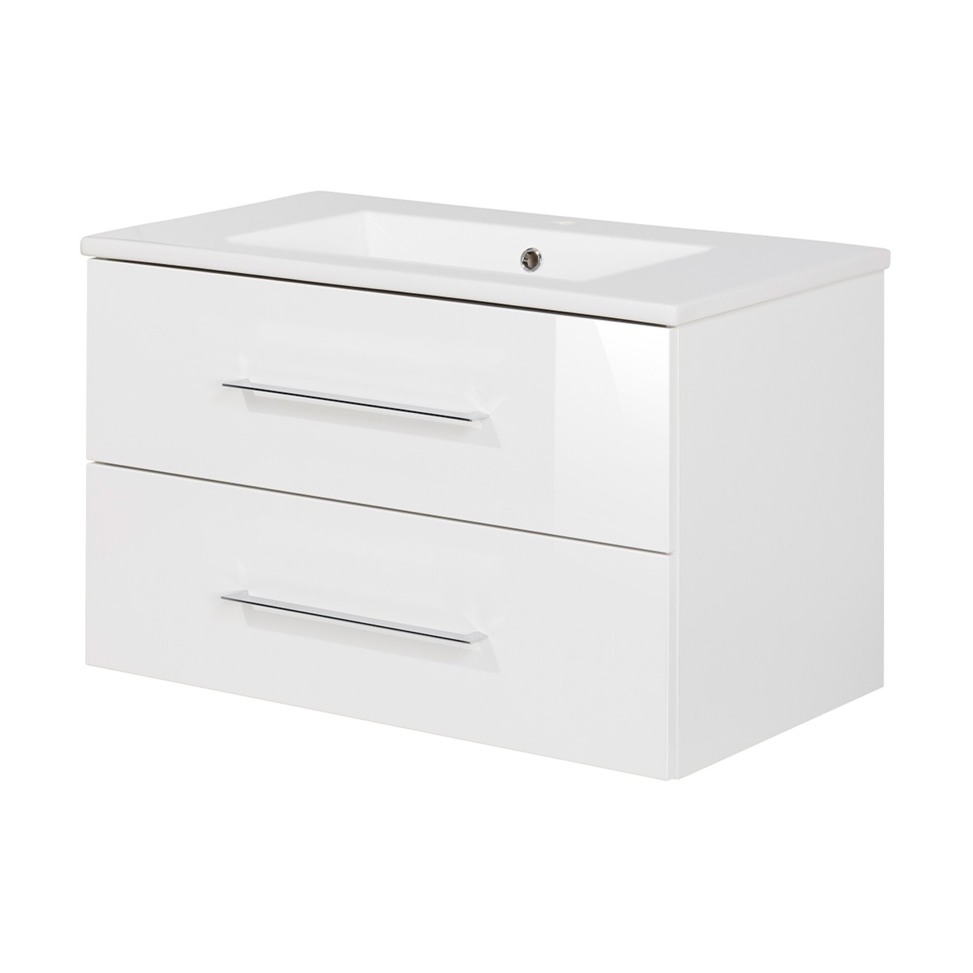 FACKELMANN B.PERFEKT Waschbecken mit Unterschrank 82 cm breit, Weiß, Waschbecken Keramik Weiß FACKELMANN B.PERFEKT Waschbecken mit Unterschrank 82 cm breit, Weiß, Waschbecken Keramik Weiß