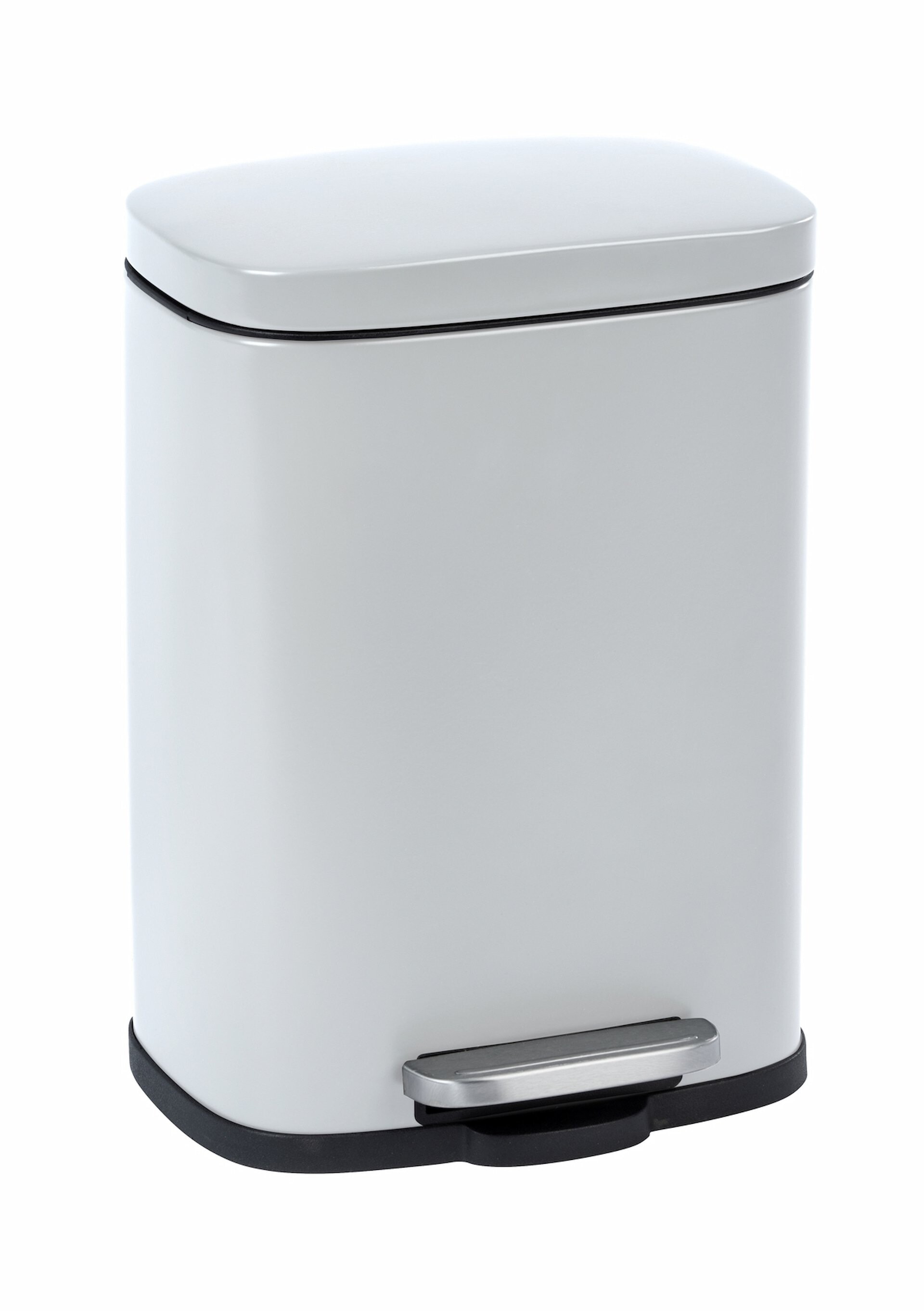 WENKO LENO Kosmetikeimer 5 Liter, Weiß, Easy-Close, lackierter Stahl, Absenkautomatik WENKO LENO Kosmetikeimer 5 Liter, Weiß, Easy-Close, lackierter Stahl, Absenkautomatik