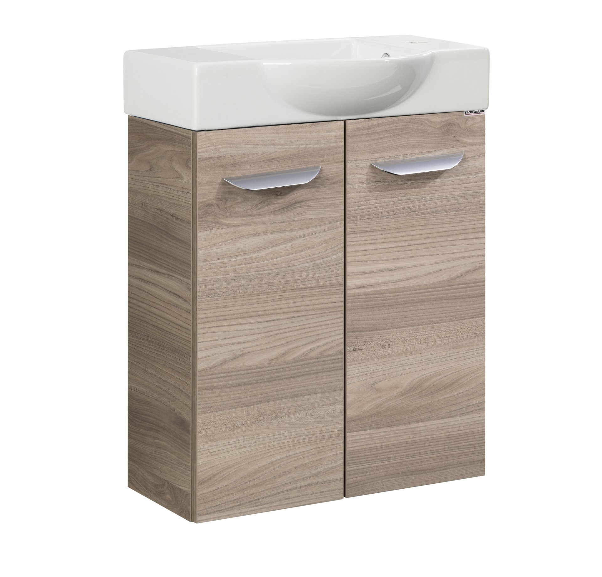 Fackelmann SBC LUXOR Gäste WC Set 2-teilig 55 cm, Braun hell, 2 Türen, Keramik Hahnloch rechts Fackelmann SBC LUXOR Gäste WC Set 2-teilig 55 cm, Braun hell, 2 Türen, Keramik Hahnloch rechts