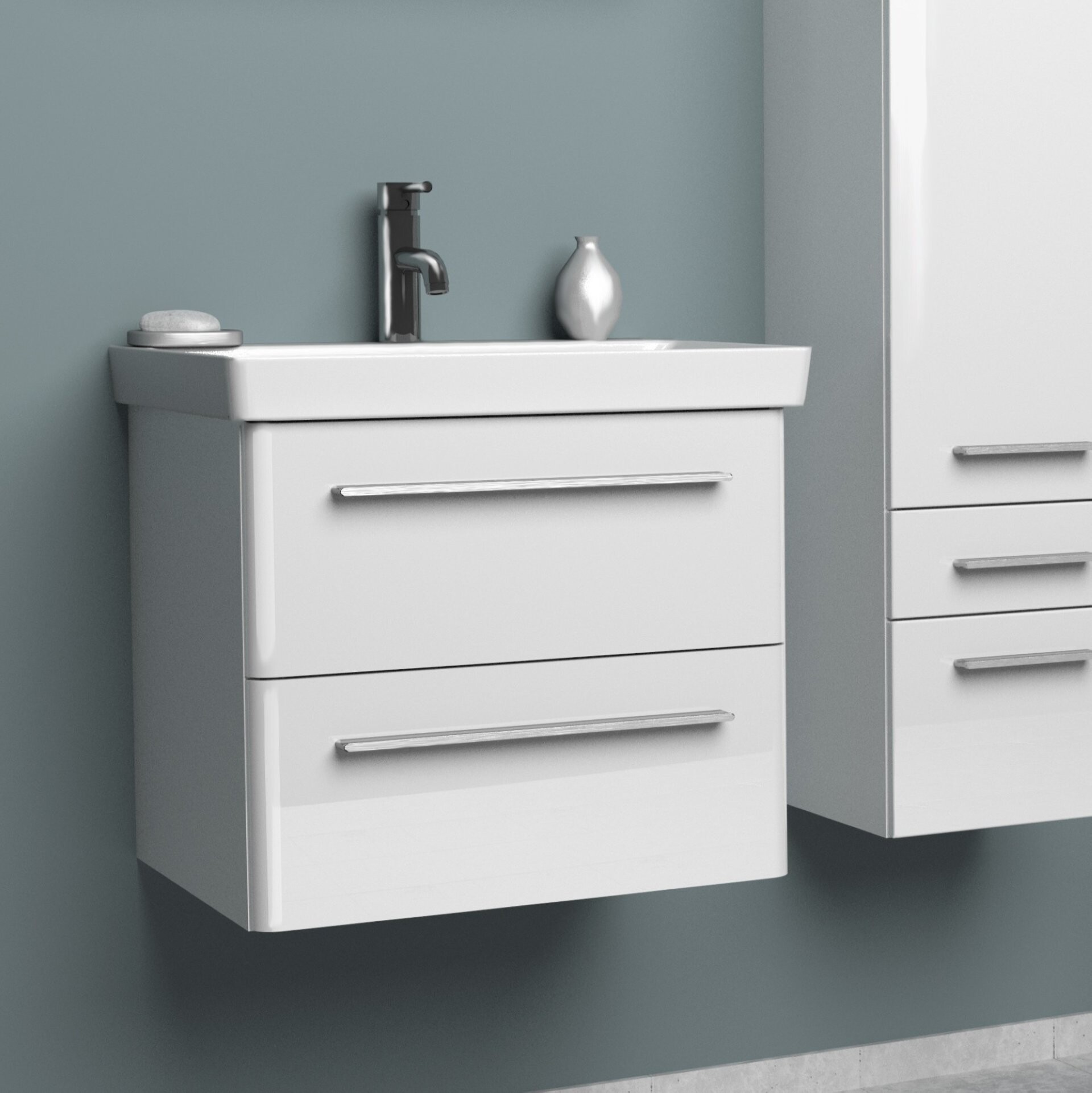 Lanzet K8 Waschtischunterschrank 56 cm Weiß Lanzet K8 Waschtischunterschrank 56 cm Weiß