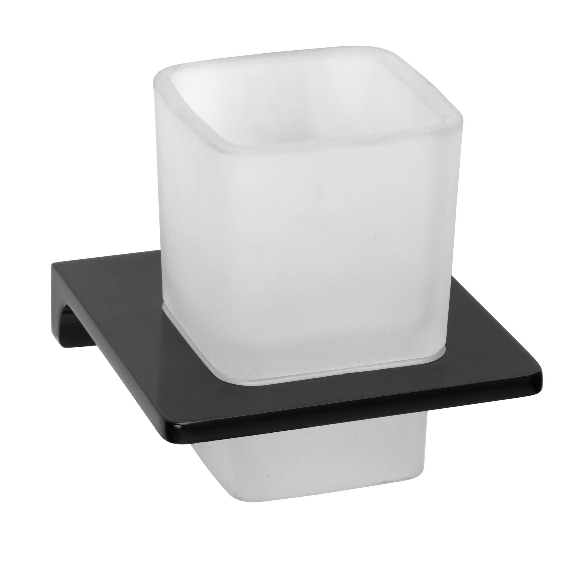 BadeDu SIRIUS Glas mit Halter Schwarz matt BadeDu SIRIUS Glas mit Halter Schwarz matt