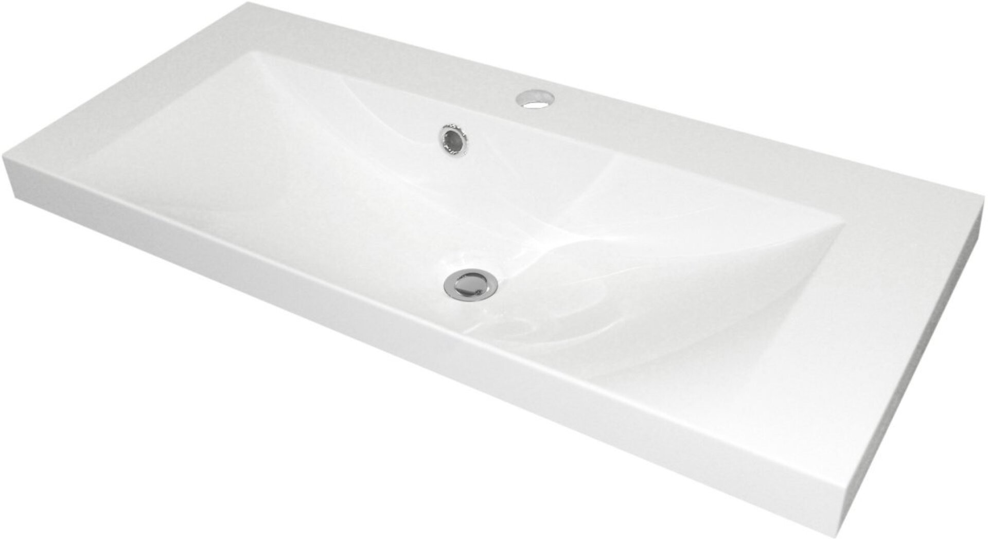 Fackelmann MALUA Waschbecken 80 cm aus Gussmarmor, Weiß Fackelmann MALUA Waschbecken 80 cm aus Gussmarmor, Weiß