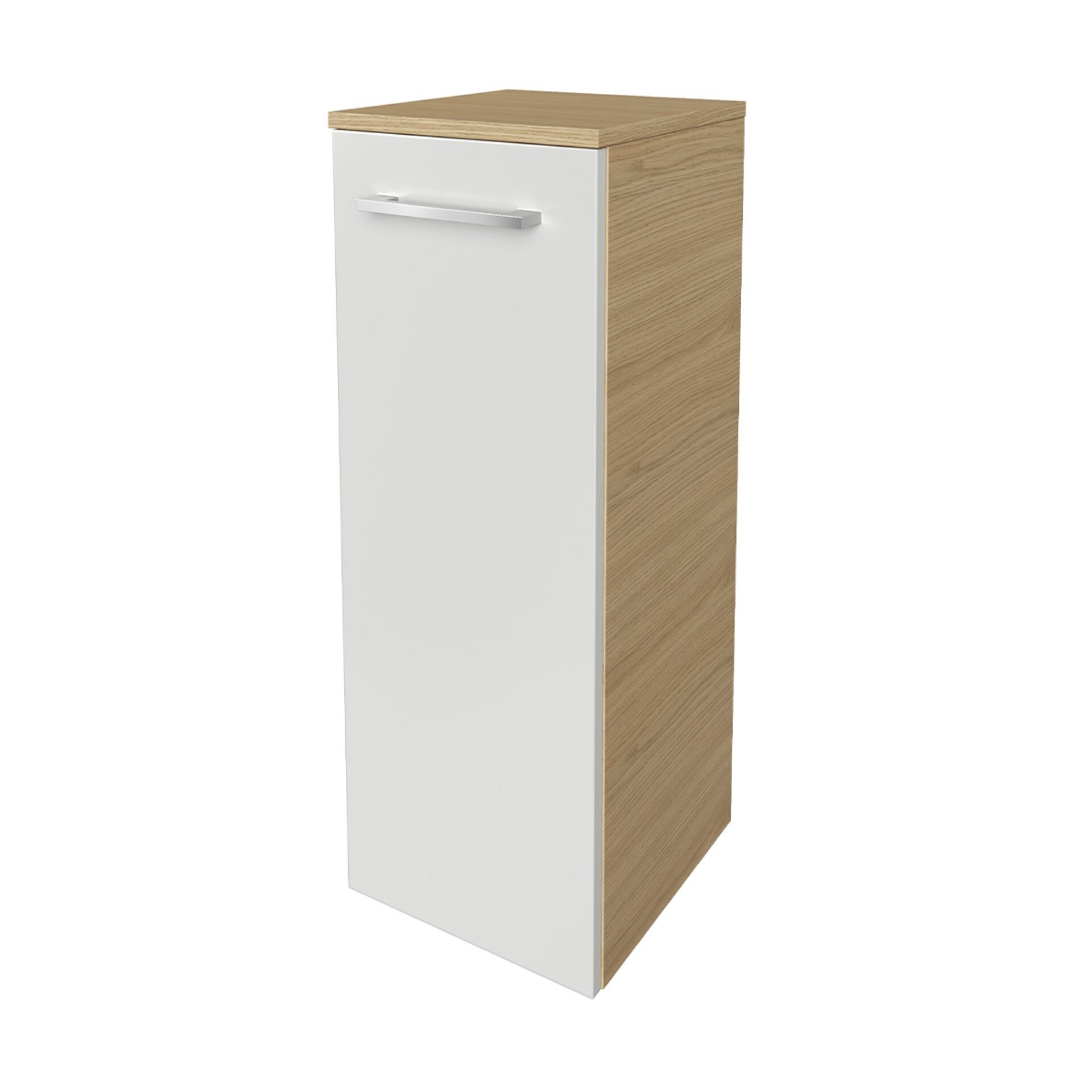 Fackelmann B.STYLE Midischrank rechts, 30 cm breit, Weiß/Braun Fackelmann B.STYLE Midischrank rechts, 30 cm breit, Weiß/Braun
