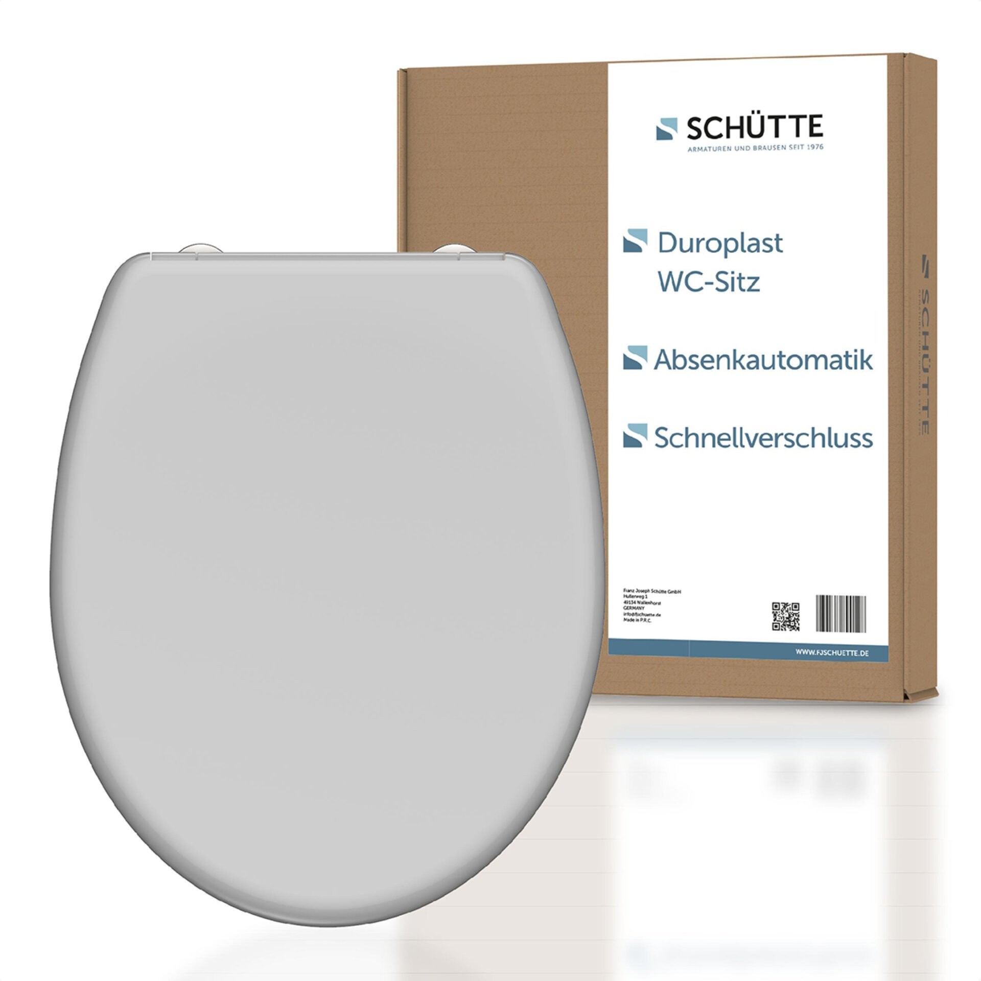 Schütte GREY WC-Sitz, mit Absenkautomatik und Schnellverschluss, Duroplast Schütte GREY WC-Sitz, mit Absenkautomatik und Schnellverschluss, Duroplast