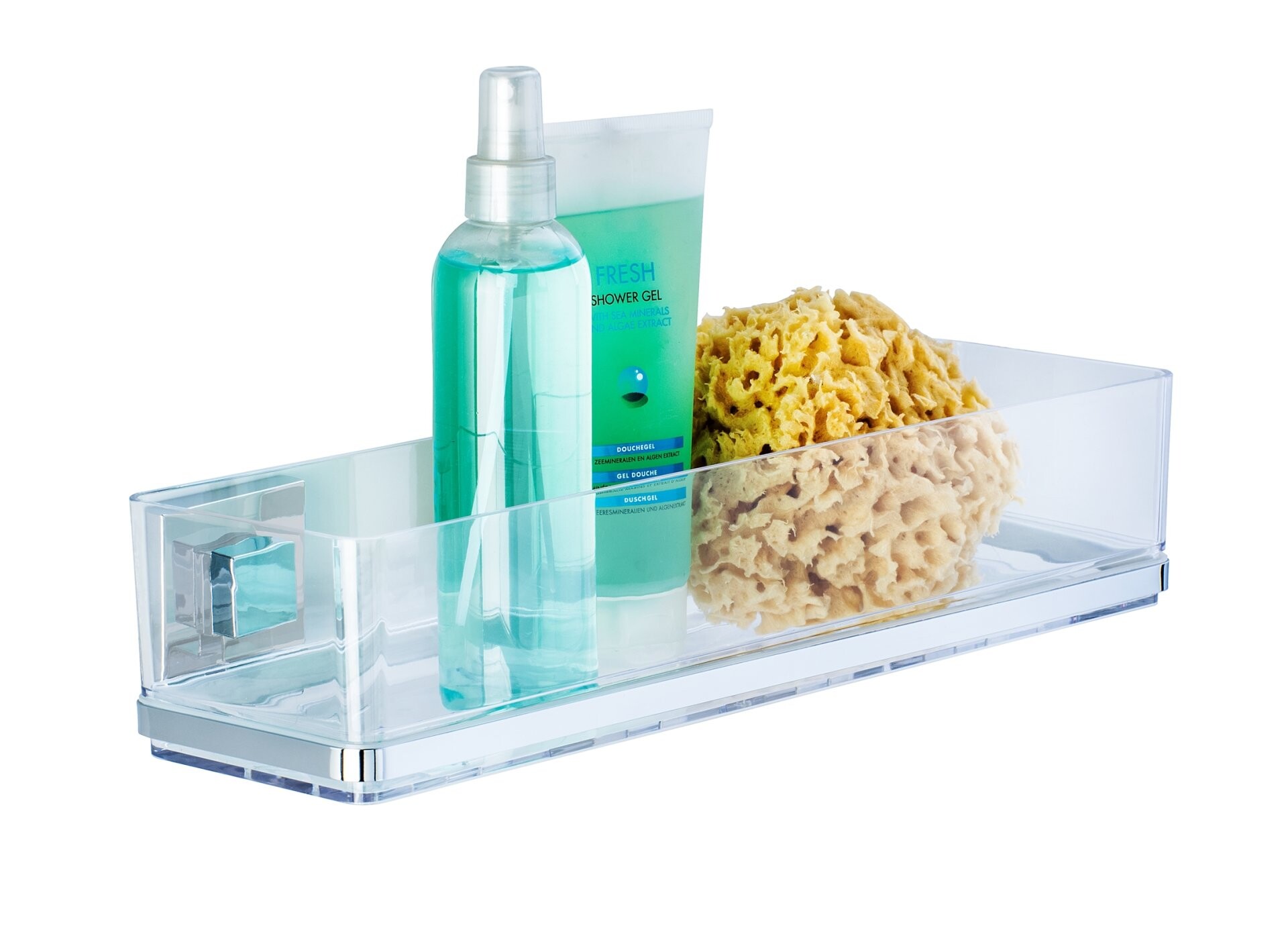 WENKO QUADRO Duschablage, Edelstahl, Befestigen ohne bohren, Vacuum-Loc®