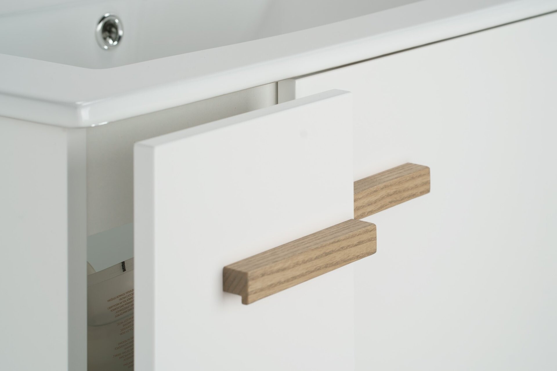 BADEDU HIERA Waschbecken mit Unterschrank 80 cm breit, Weiß, Waschbecken Keramik Weiß