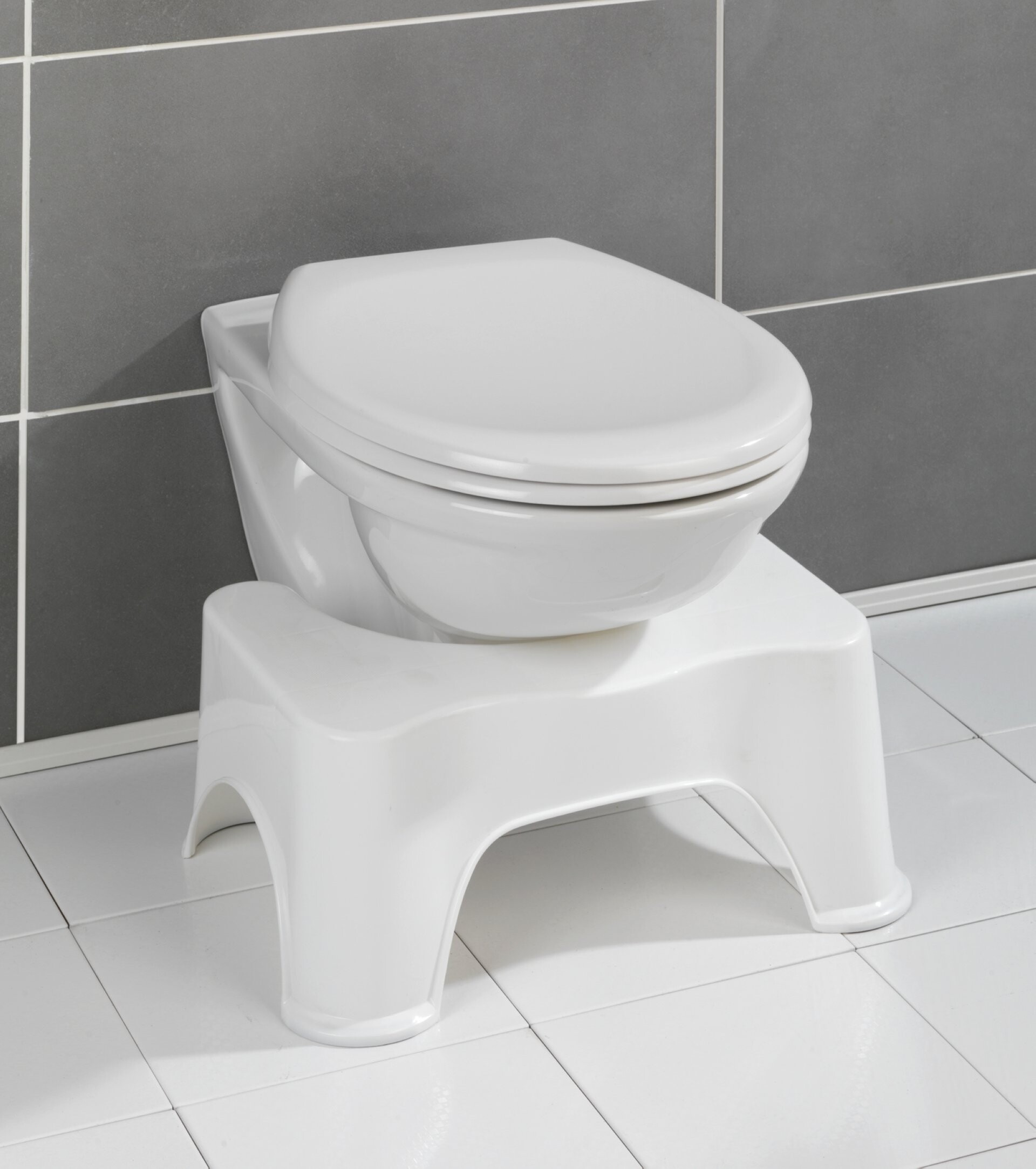 WENKO SECURA Toilettenhocker 48 cm breit, Weiß