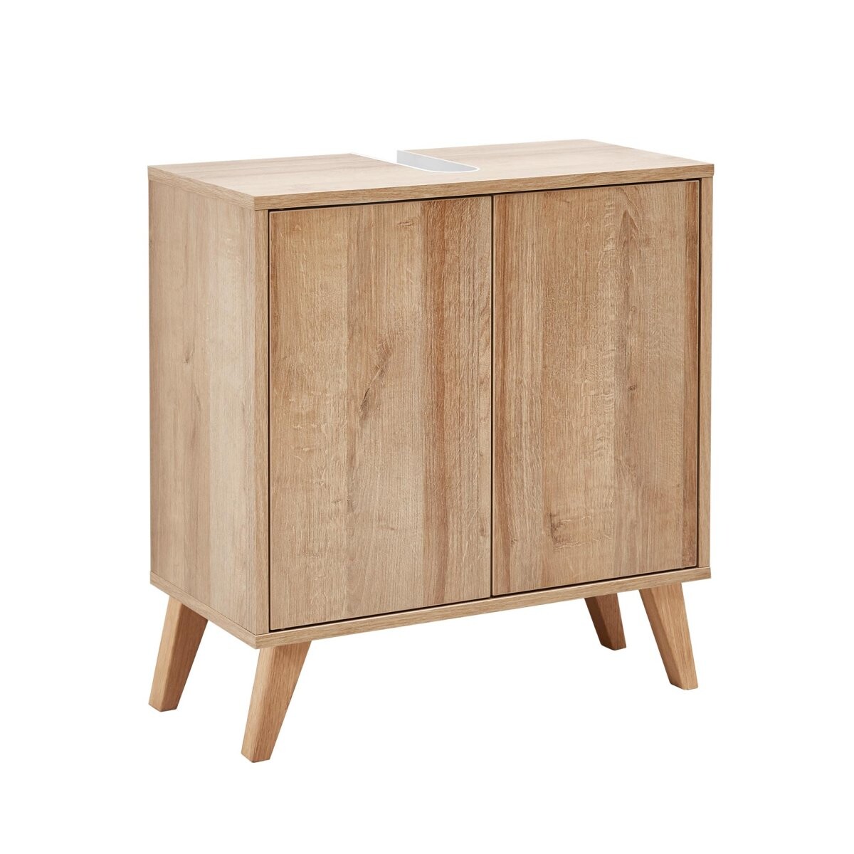 Fackelmann FINN Waschbeckenunterschrank 60 cm breit mit Füßen, Braun hell Fackelmann FINN Waschbeckenunterschrank 60 cm breit mit Füßen, Braun hell