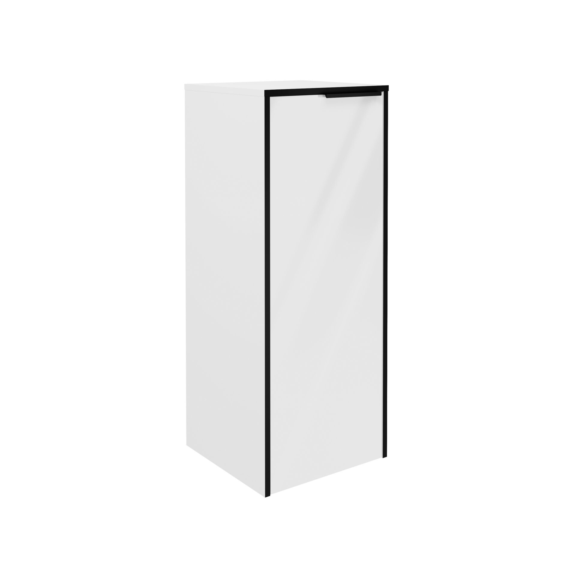 FACKELMANN FLAIR Midischrank 33 cm breit, Weiß/Anthrazit, Türanschlag links