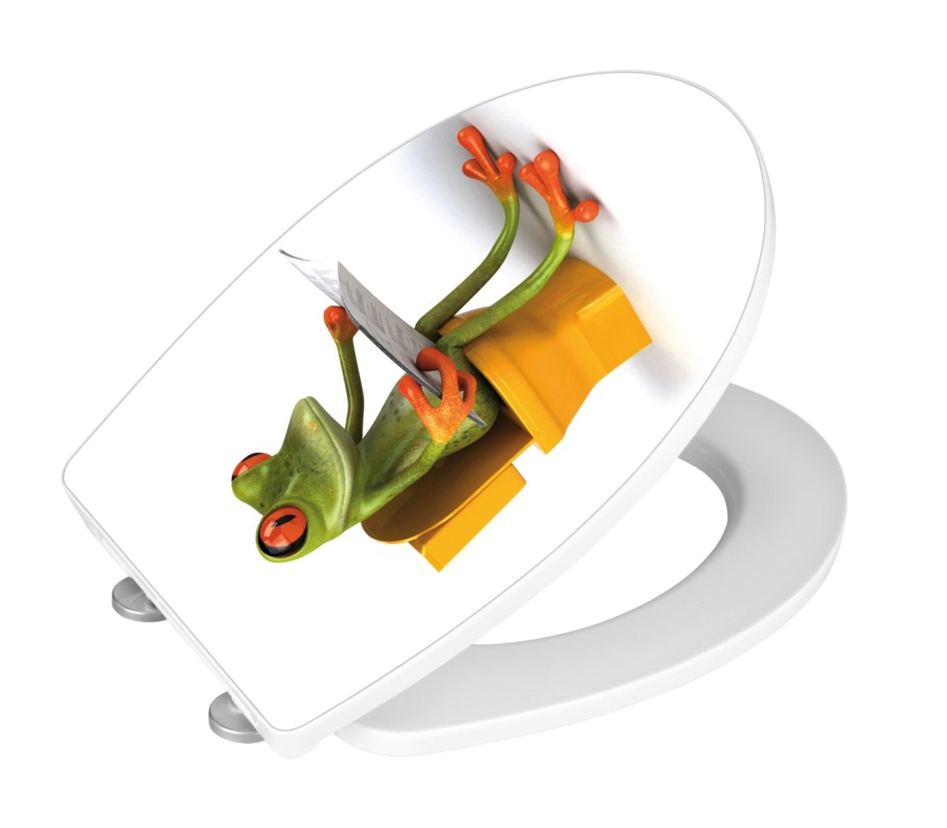 WENKO ACRYL FROG NEWS WC-Sitz, Weiß Hochglanz, Absenkautomatik, Fix-Clip Hygiene Befestigung WENKO ACRYL FROG NEWS WC-Sitz, Weiß Hochglanz, Absenkautomatik, Fix-Clip Hygiene Befestigung