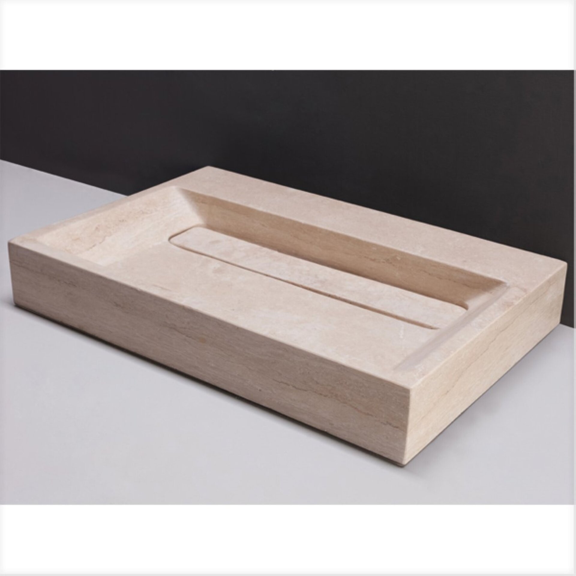 Waschbecken Naturstein BELLEZZA (60 cm) Travertin, mit Hahnloch, 100338 Waschbecken Naturstein BELLEZZA (60 cm) Travertin, mit Hahnloch, 100338