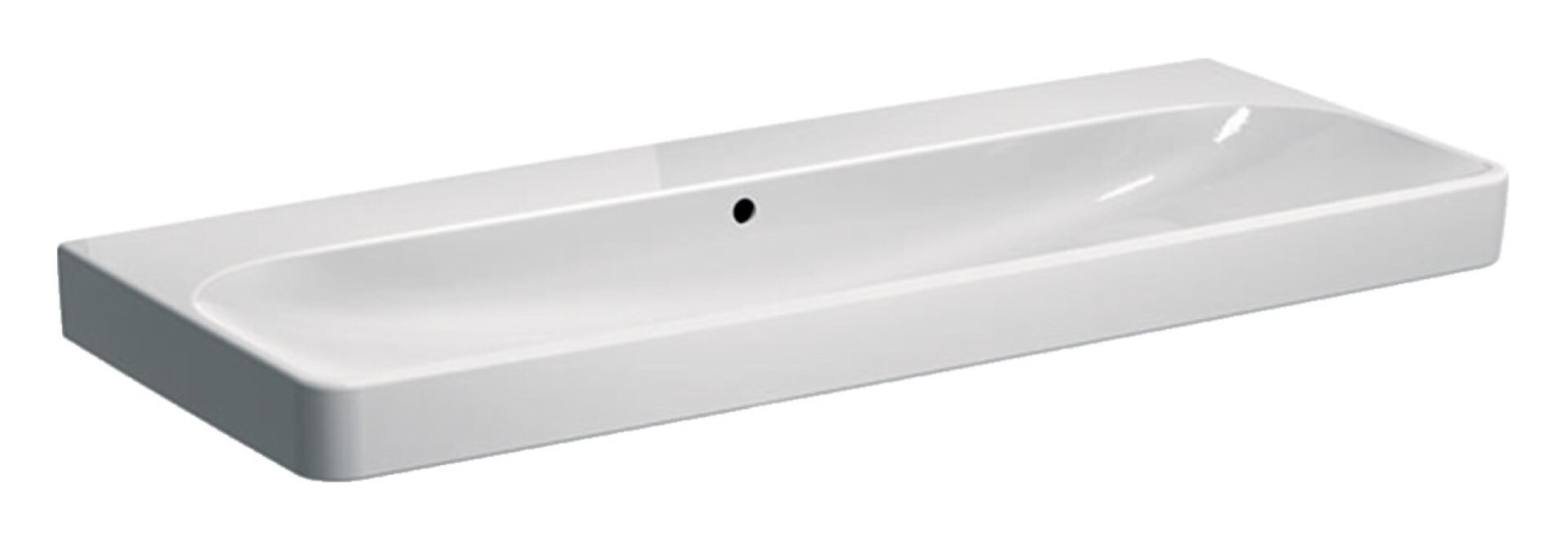 GEBERIT SMYLE SQUARE Waschbecken Keramik 120 cm breit, Weiß, ohne Hahnloch, KeraTect GEBERIT SMYLE SQUARE Waschbecken Keramik 120 cm breit, Weiß, ohne Hahnloch, KeraTect