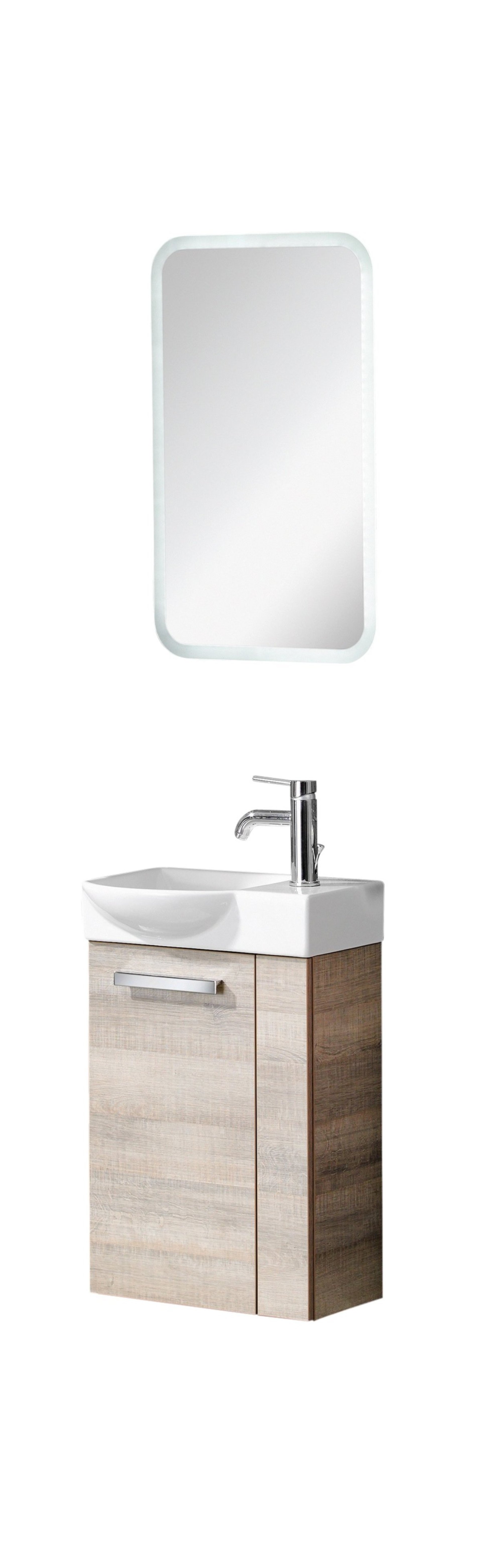Fackelmann SBC A-VERO Gäste WC Set 4-teilig 45 cm, Braun hell, links, Keramik Hahnloch rechts Fackelmann SBC A-VERO Gäste WC Set 4-teilig 45 cm, Braun hell, links, Keramik Hahnloch rechts