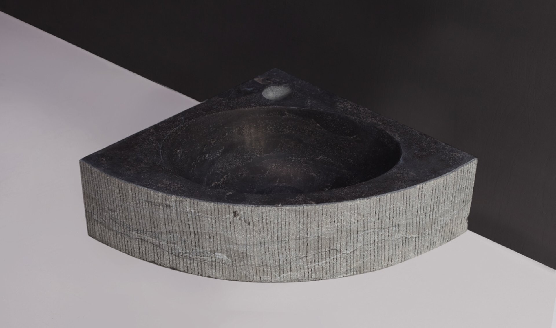 Waschbecken Naturstein TURINO (30cm) Bluestone, mit Hahnloch, 100023 Waschbecken Naturstein TURINO (30cm) Bluestone, mit Hahnloch, 100023