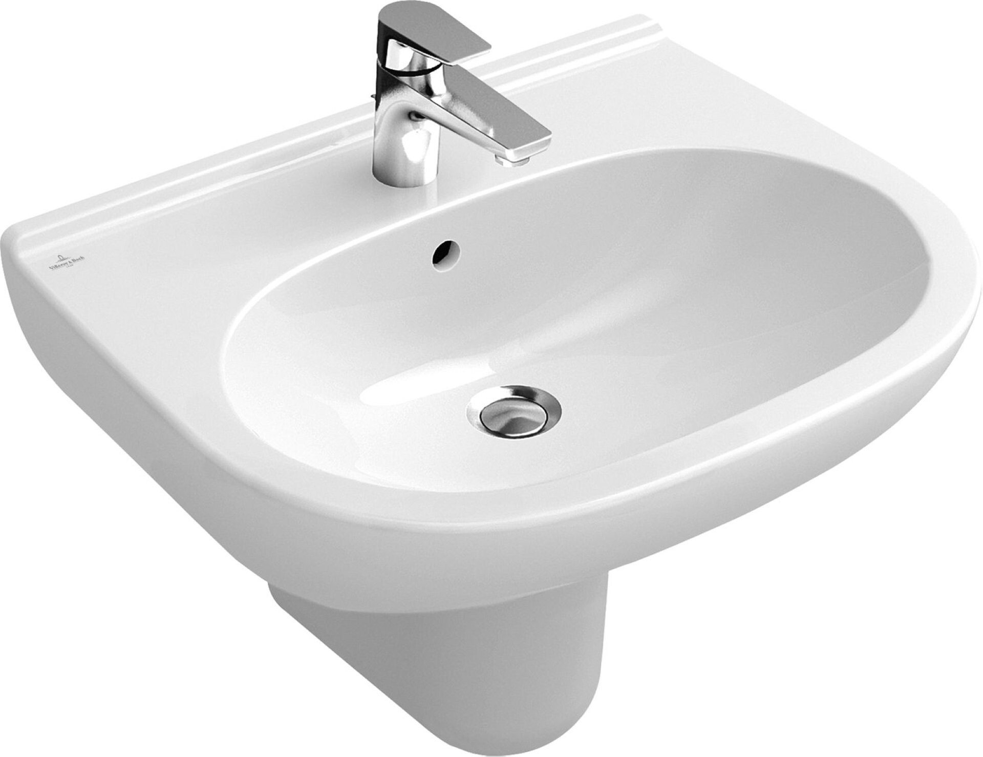 VILLEROY & BOCH O.NOVO Waschbecken 65 cm breit, Weiß, ohne Überlauf