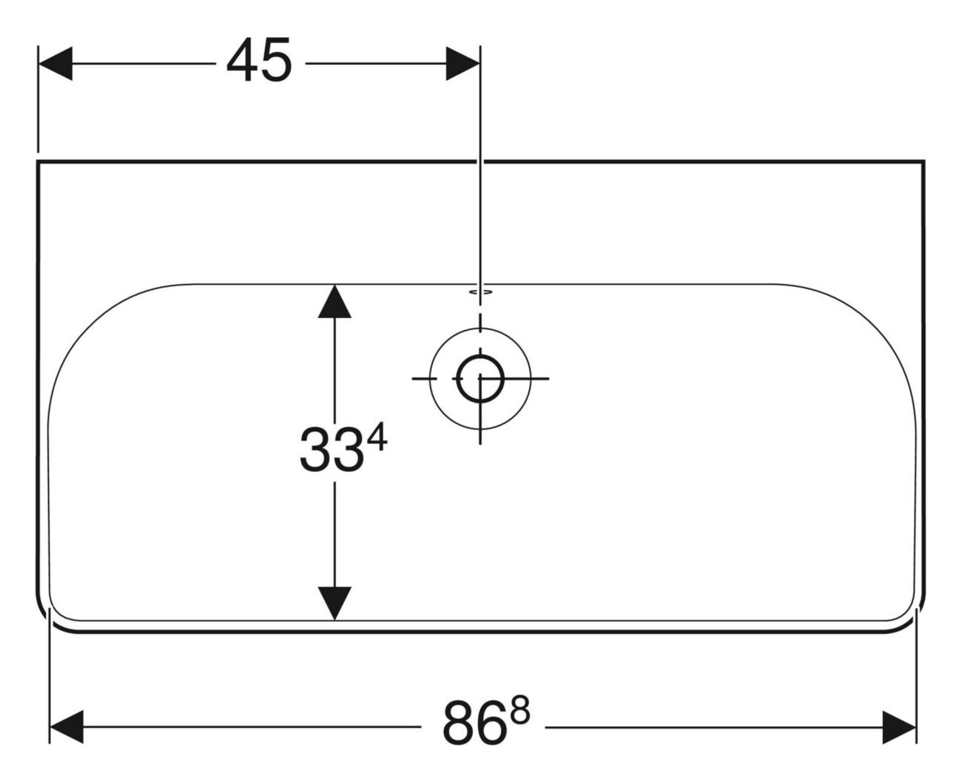 GEBERIT SMYLE SQUARE Waschbecken Keramik 90 cm breit, Weiß, ohne Hahnloch GEBERIT SMYLE SQUARE Waschbecken Keramik 90 cm breit, Weiß, ohne Hahnloch