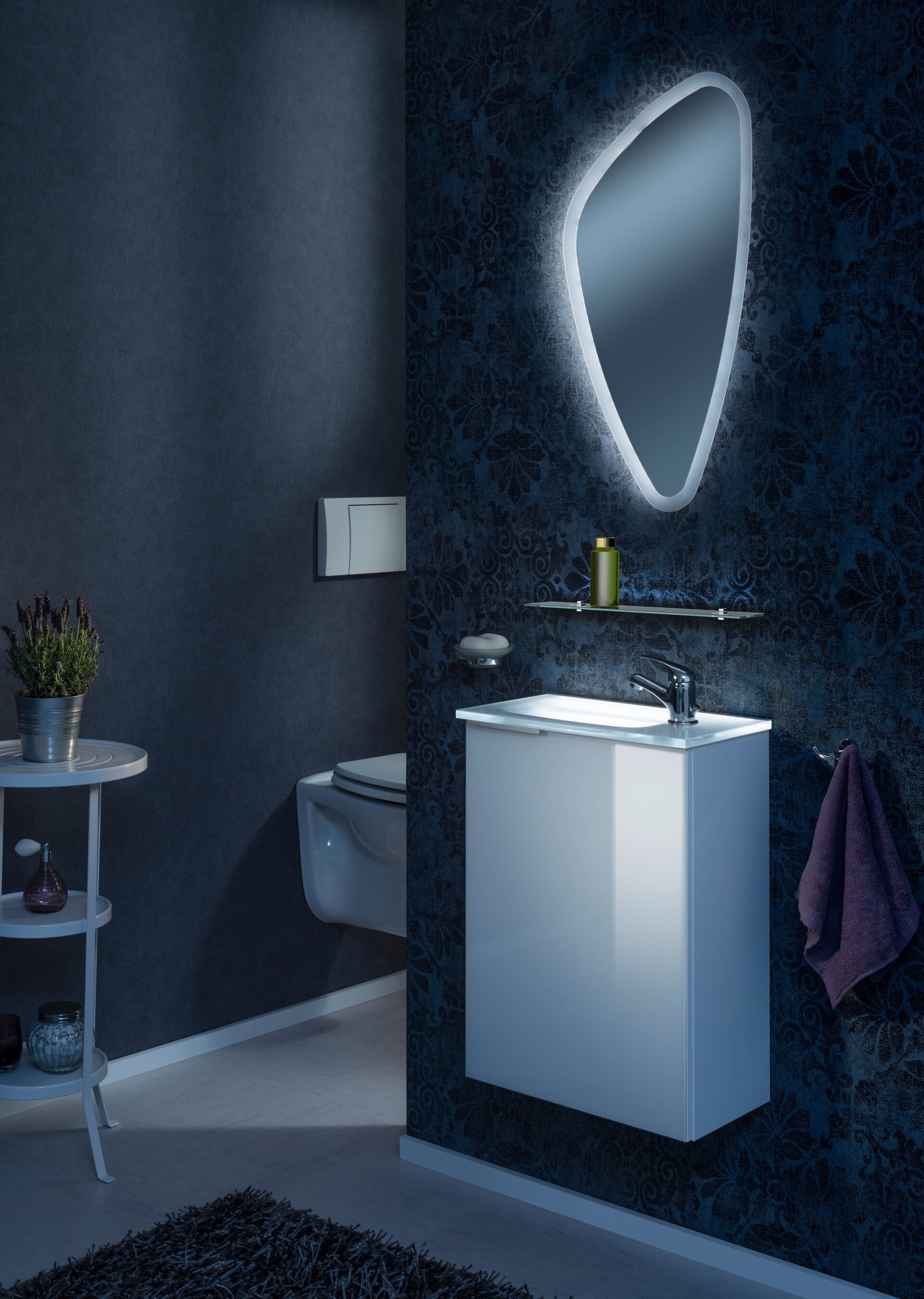 Fackelmann SBC KARA Gäste WC Set 2-teilig 45cm, Weiß, rechts, Glas Weiß Fackelmann SBC KARA Gäste WC Set 2-teilig 45cm, Weiß, rechts, Glas Weiß