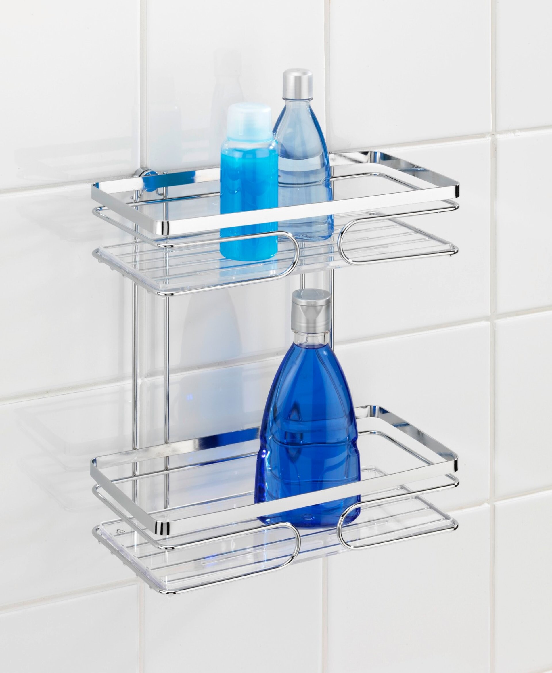 WENKO PREMIUM Duschablage, Chrom, 2 Etagen, Edelstahl rostfrei