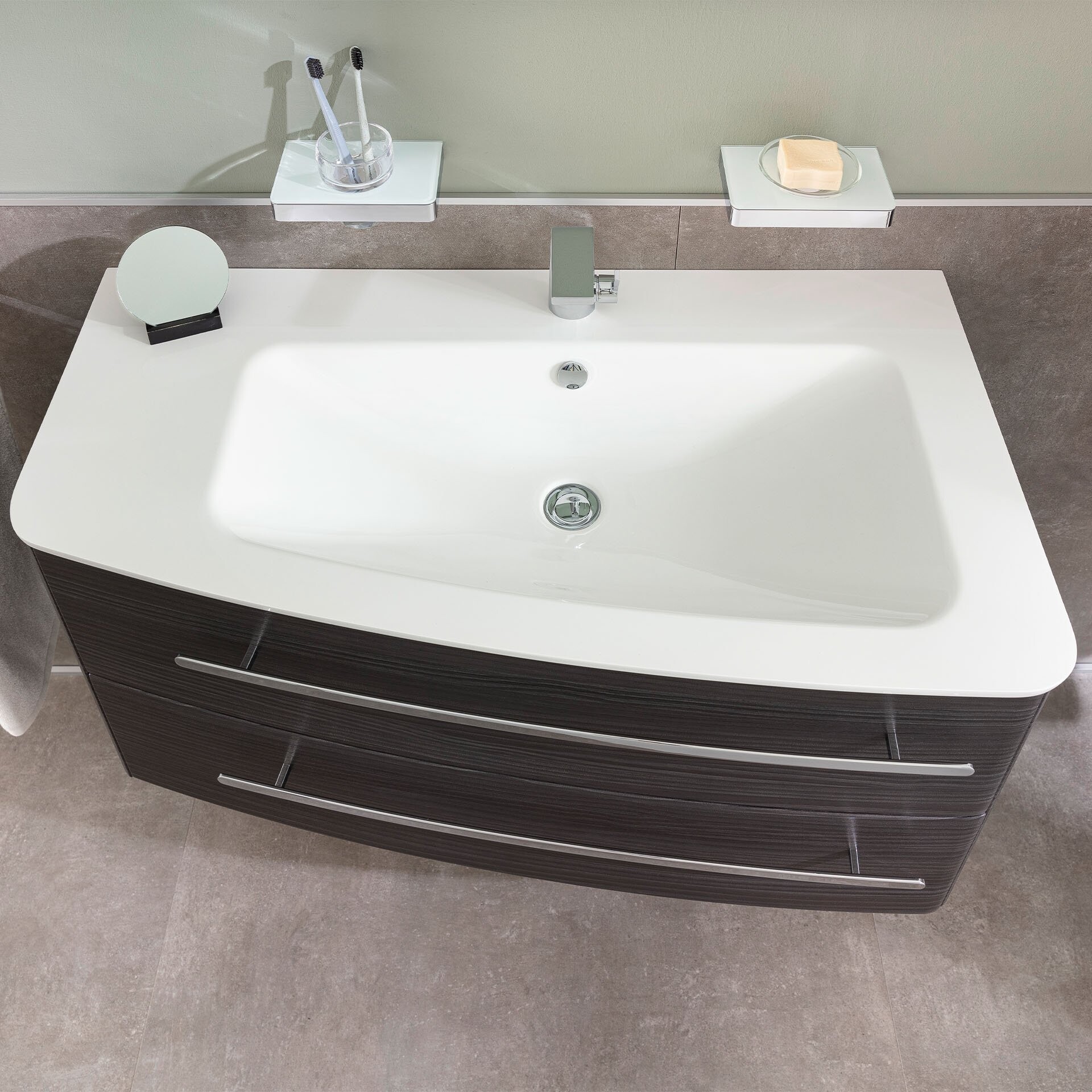 CLASSICO Waschbecken Mineralguss links weiß CLASSICO Waschbecken Mineralguss links weiß