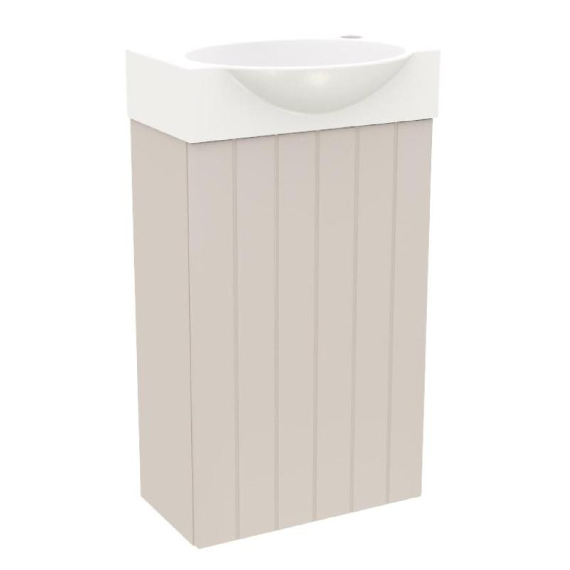 BADEDU IMPERO Gäste WC Waschtisch Set  40 cm breit, Beige, Waschbecken Keramik Weiß