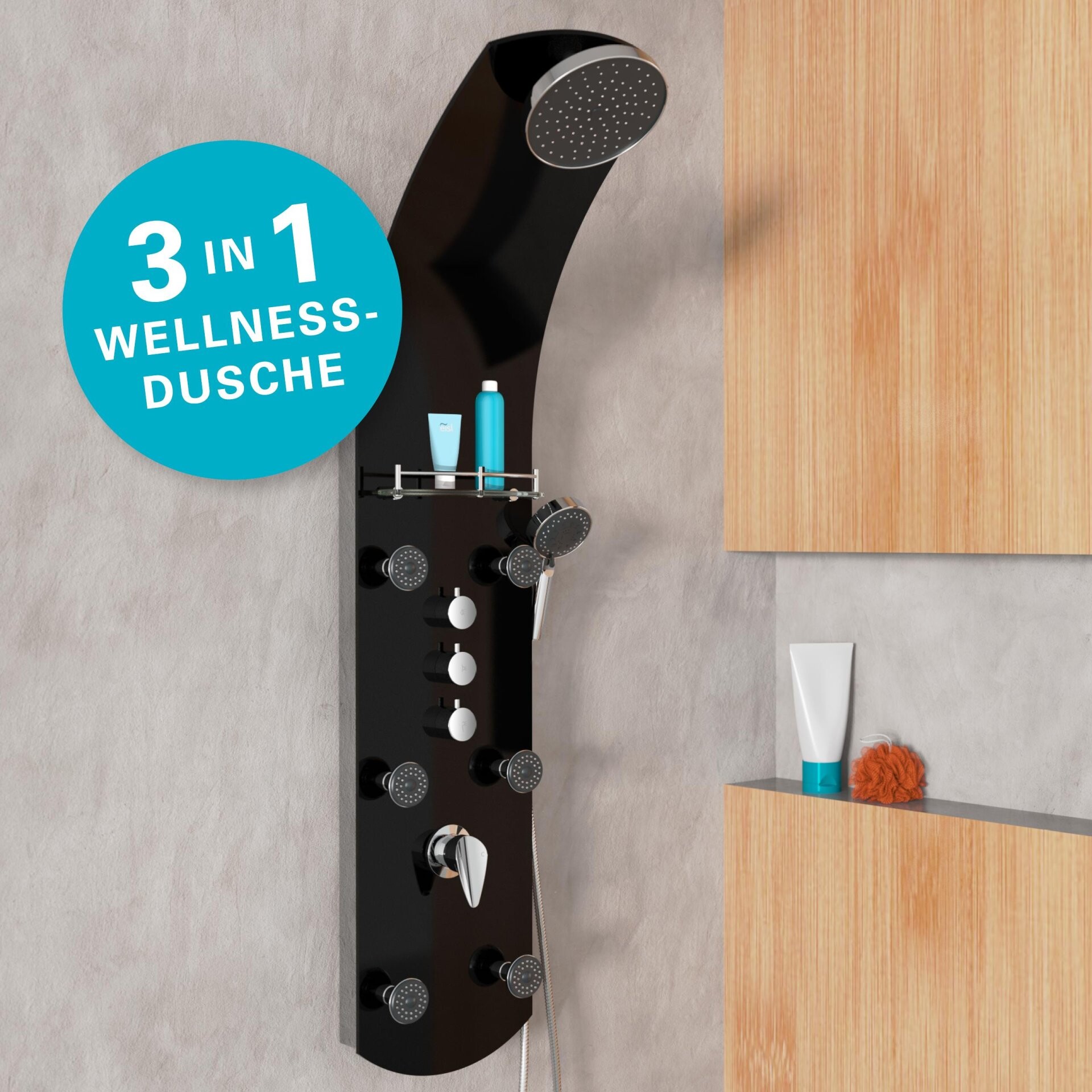 EISL KARIBIK Duschpaneel, Schwarz EISL KARIBIK Duschpaneel, Schwarz