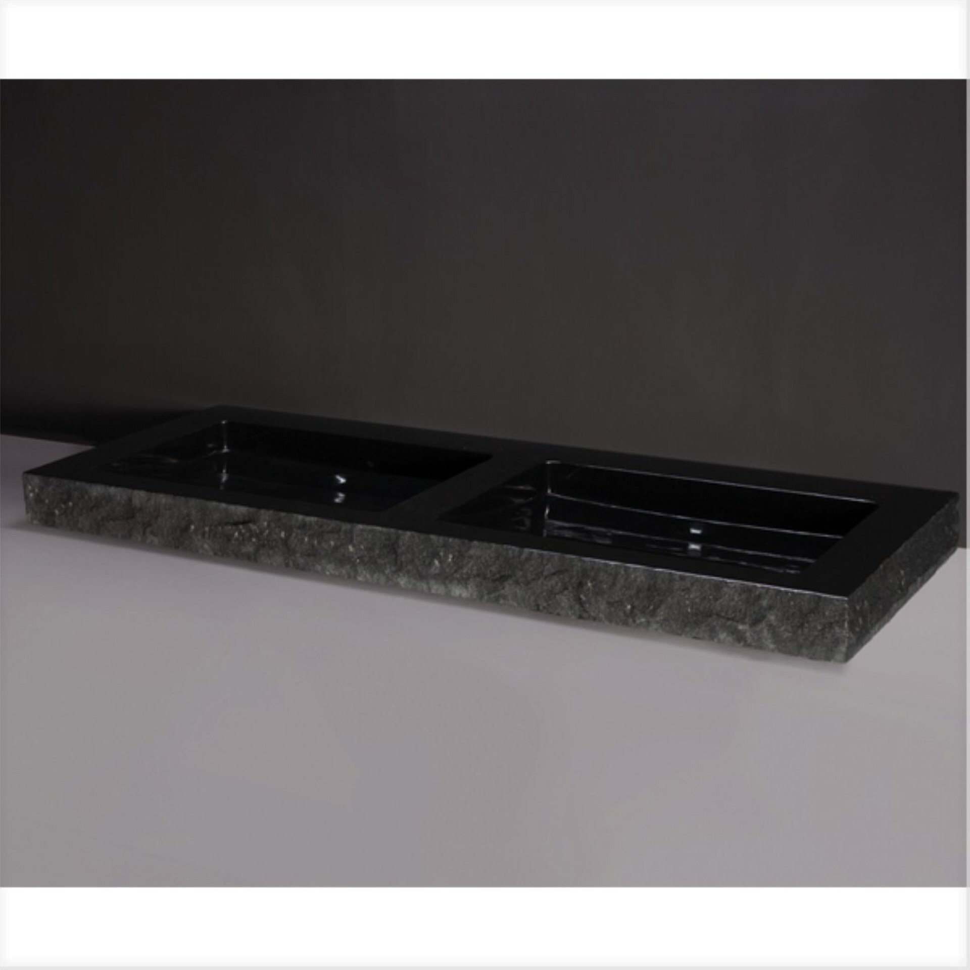 Waschbecken Naturstein PALERMO DOPPIO 140,5 cm breit, Granit, ohne Hahnloch, 100190 Waschbecken Naturstein PALERMO DOPPIO 140,5 cm breit, Granit, ohne Hahnloch, 100190