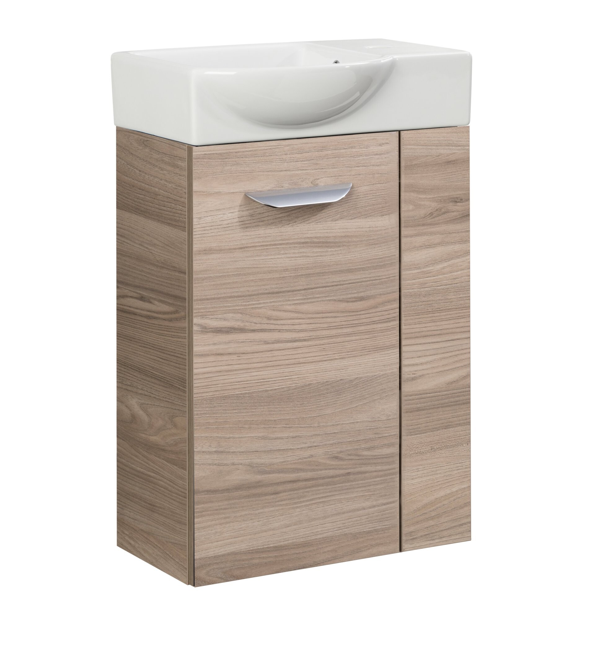 Fackelmann SBC LUXOR Gäste WC Set 2-teilig 45 cm, Braun hell, links, Keramik Hahnloch rechts Fackelmann SBC LUXOR Gäste WC Set 2-teilig 45 cm, Braun hell, links, Keramik Hahnloch rechts
