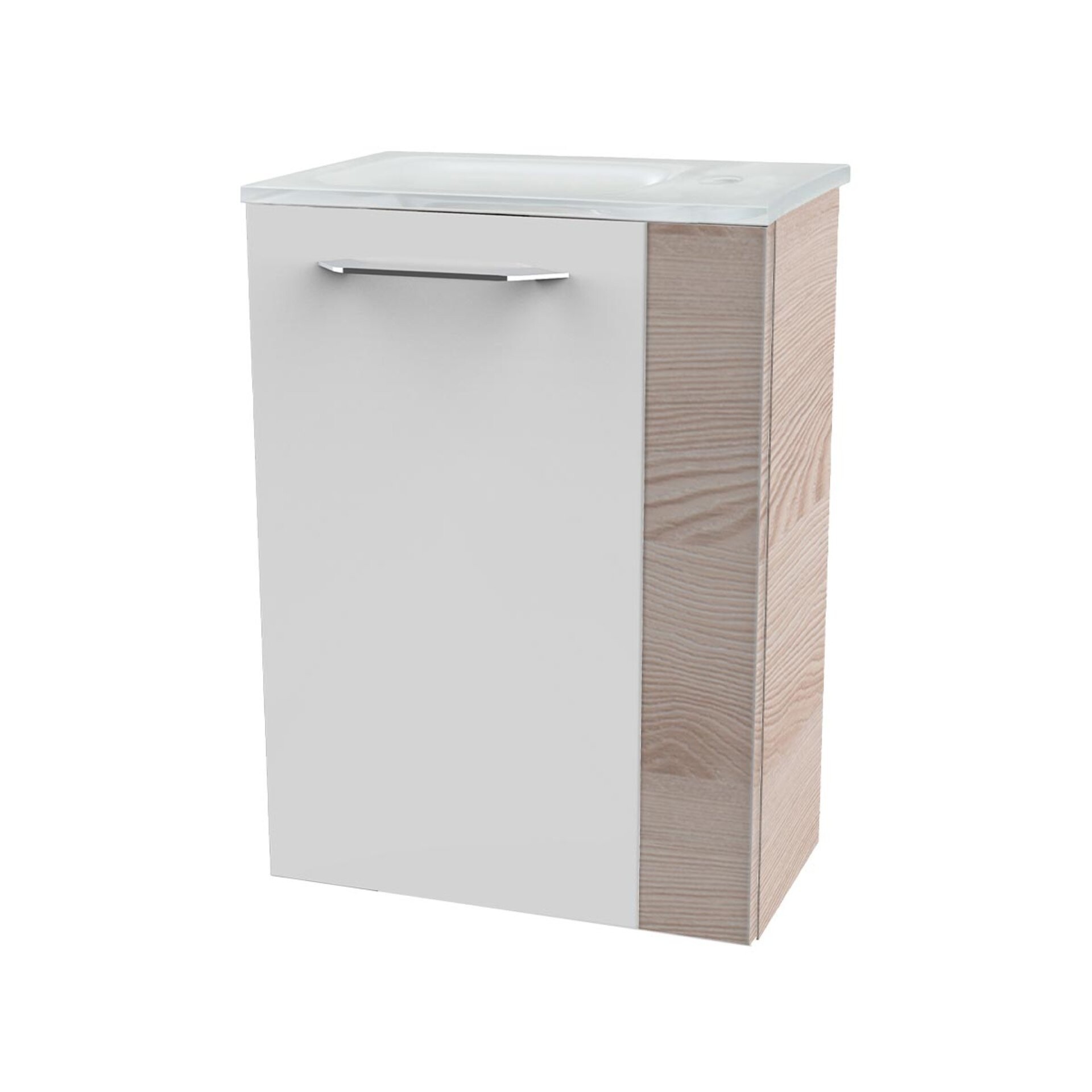 Fackelmann SBC B. CLEVER Gäste WC Set 2-teilig 45 cm, Braun hell/Weiß, links, Glas Weiß Fackelmann SBC B. CLEVER Gäste WC Set 2-teilig 45 cm, Braun hell/Weiß, links, Glas Weiß