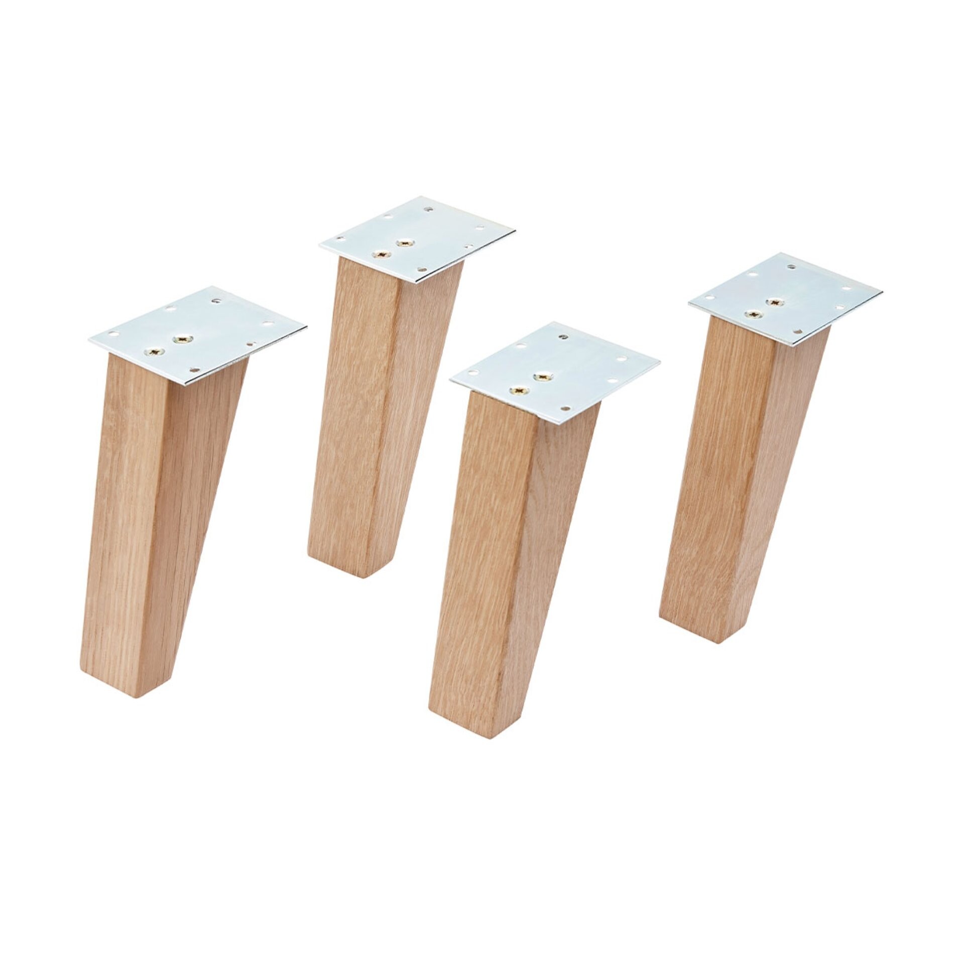 Fackelmann FINN 4-er Set Holzfüße, Braun hell, Eiche massiv Fackelmann FINN 4-er Set Holzfüße, Braun hell, Eiche massiv