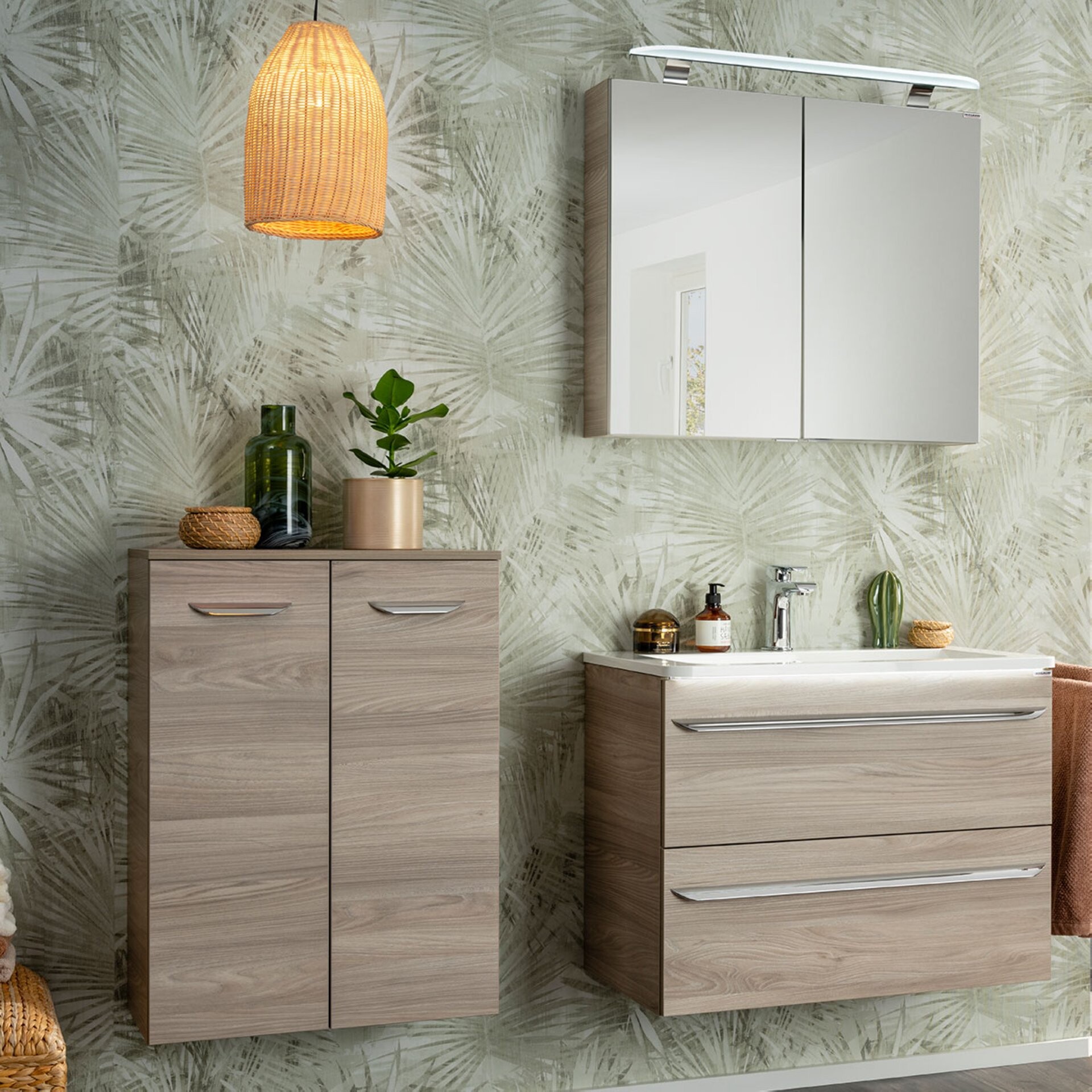 Fackelmann LUXOR Waschbeckenunterschrank 80 cm, Braun hell Fackelmann LUXOR Waschbeckenunterschrank 80 cm, Braun hell